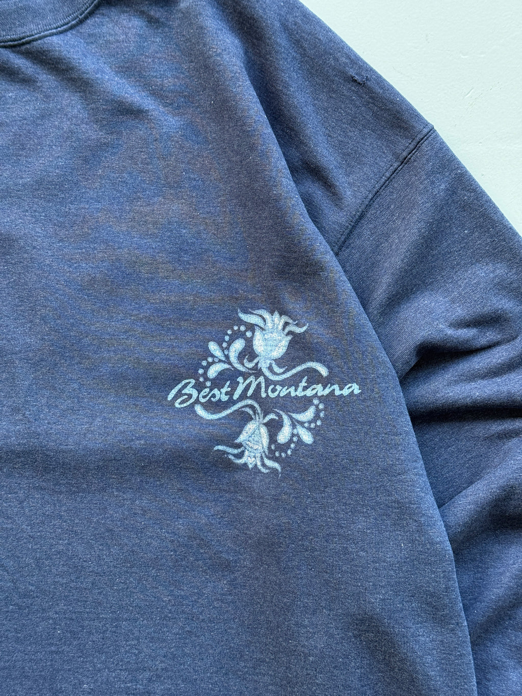 Navy Blue Best Montana 90's Vintage Surfer Style Jumper  - Large