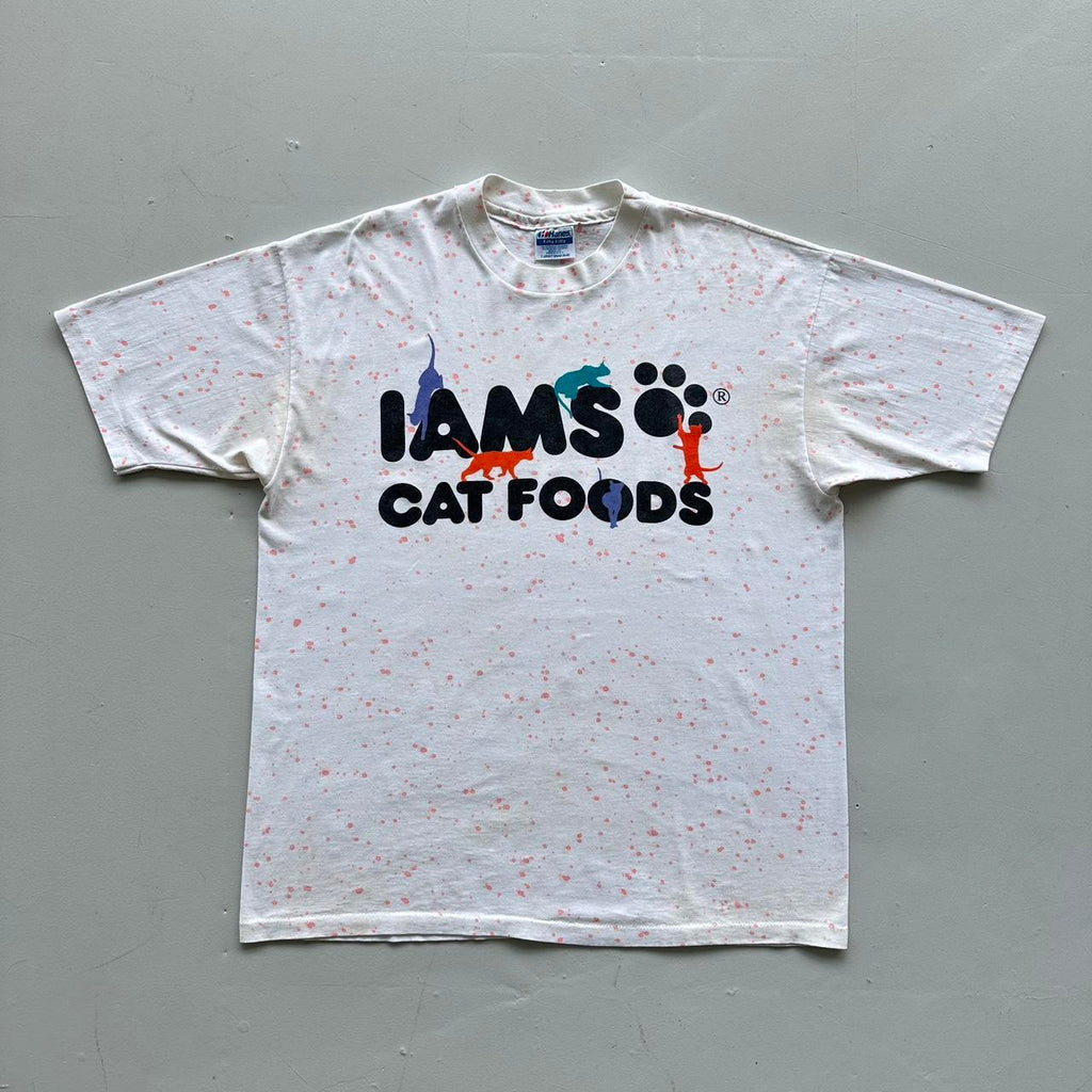 White IAMs Catfoood AOP Vintage T-shirt - XL