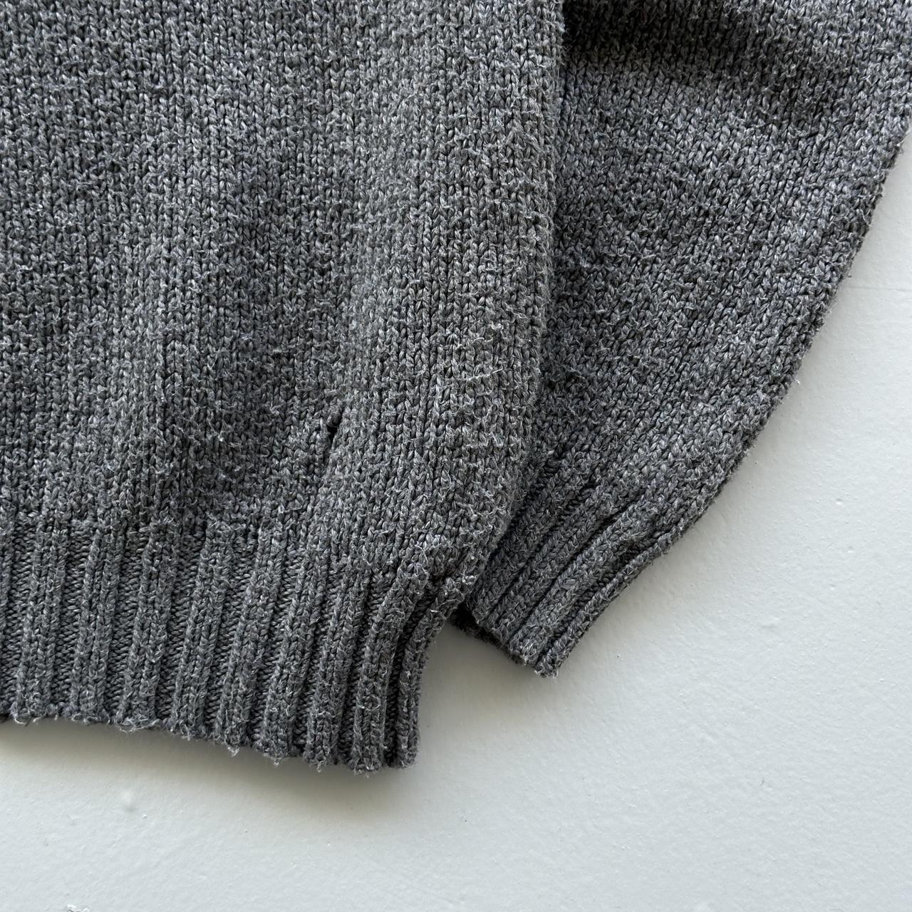 Grey Polo Ralph Lauren Knitted Chenille Cotton 90s Sweatshirt - Boxy Large