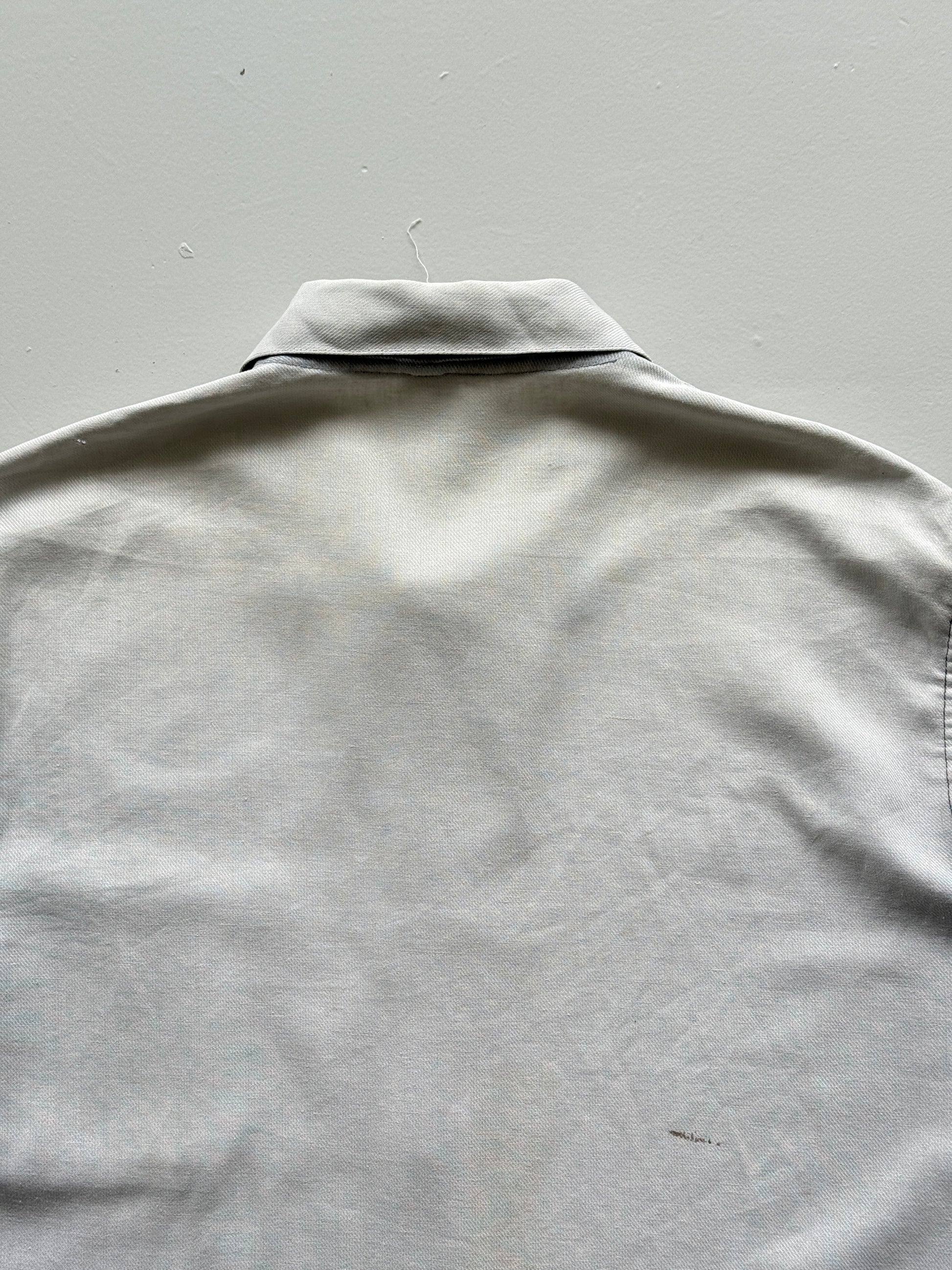 Faded White French Chore Jacket 70's Vintage Workwear CH220 - Medium