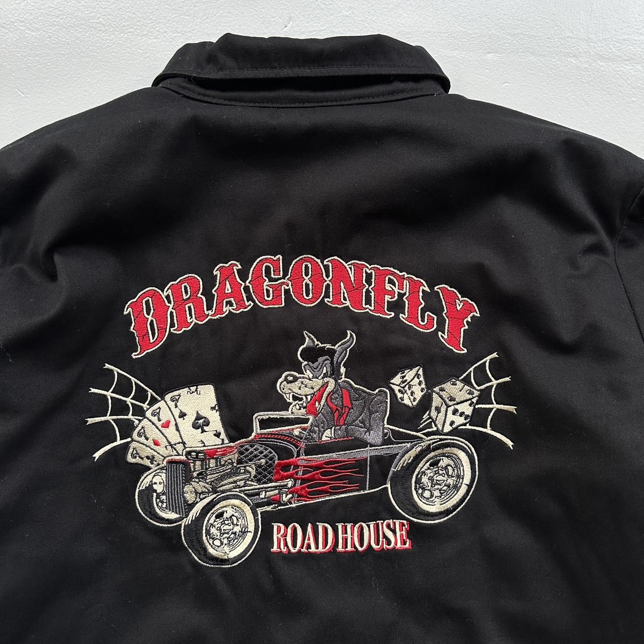 Black 90’s Dragonfly Vintage Bomber Jacket - Large