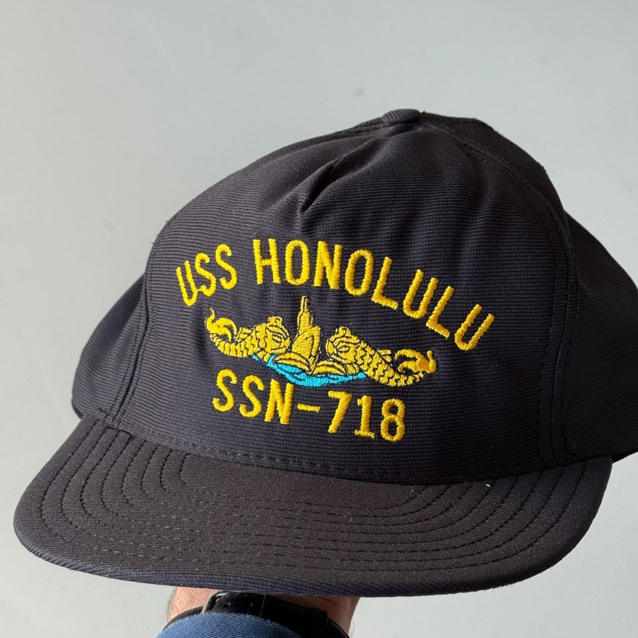 Navy USS Honolulu Vintage SnapBack Trucker Cap