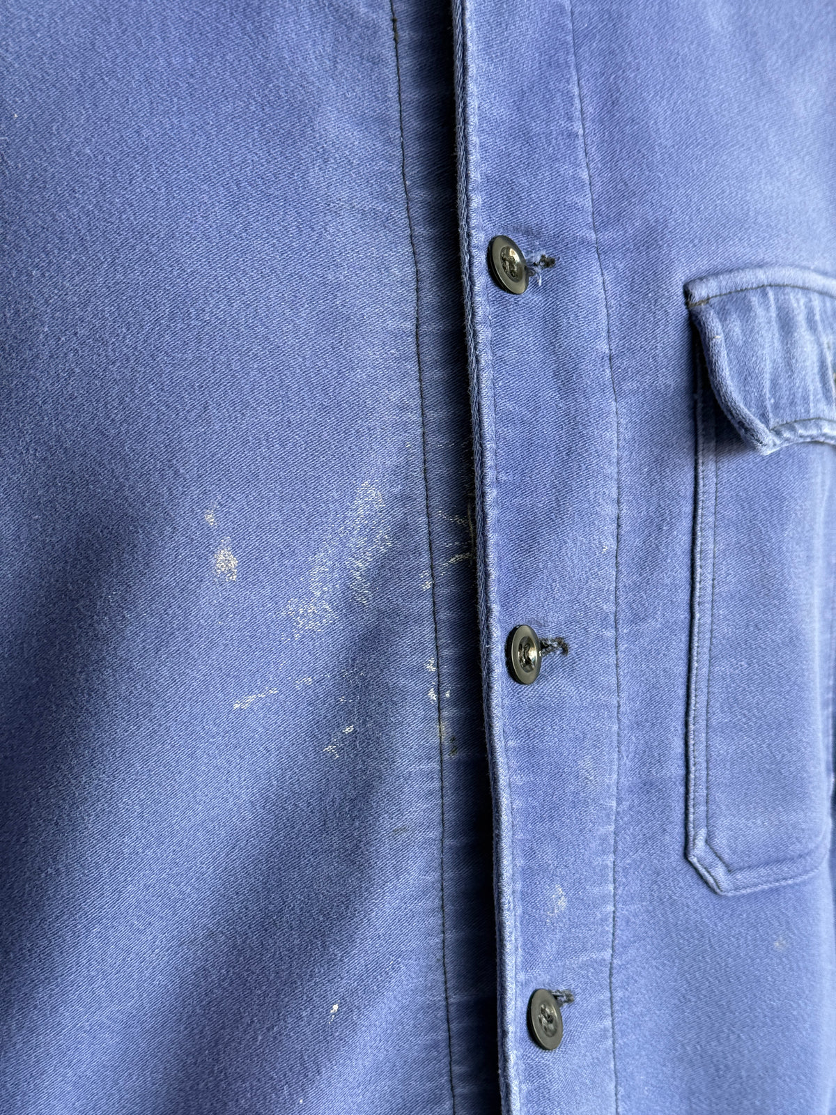 Faded Blue French 1960s Vintage Workwear Chore Jacket CH475 - Medium
