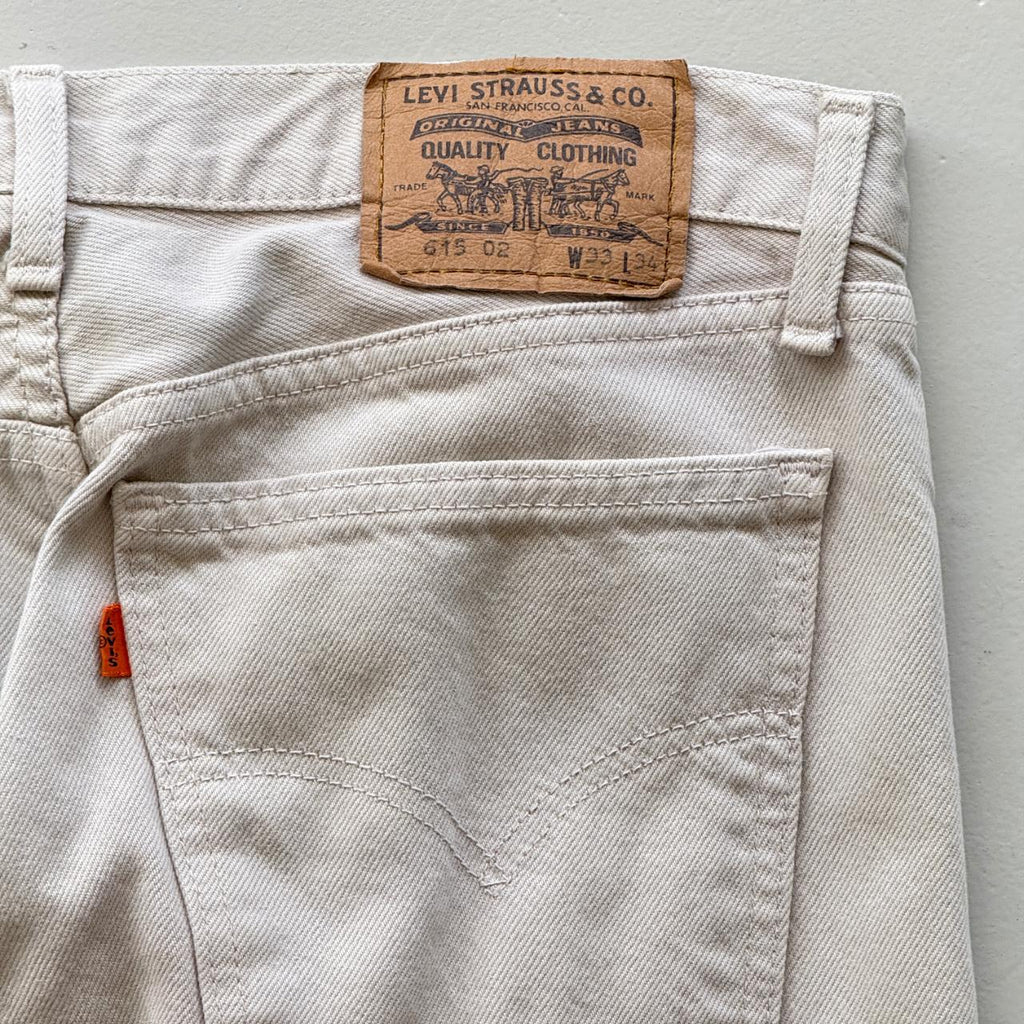 White Levi's 615 Orange Tab Denim 90's Vintage Jeans - 32” x 33”