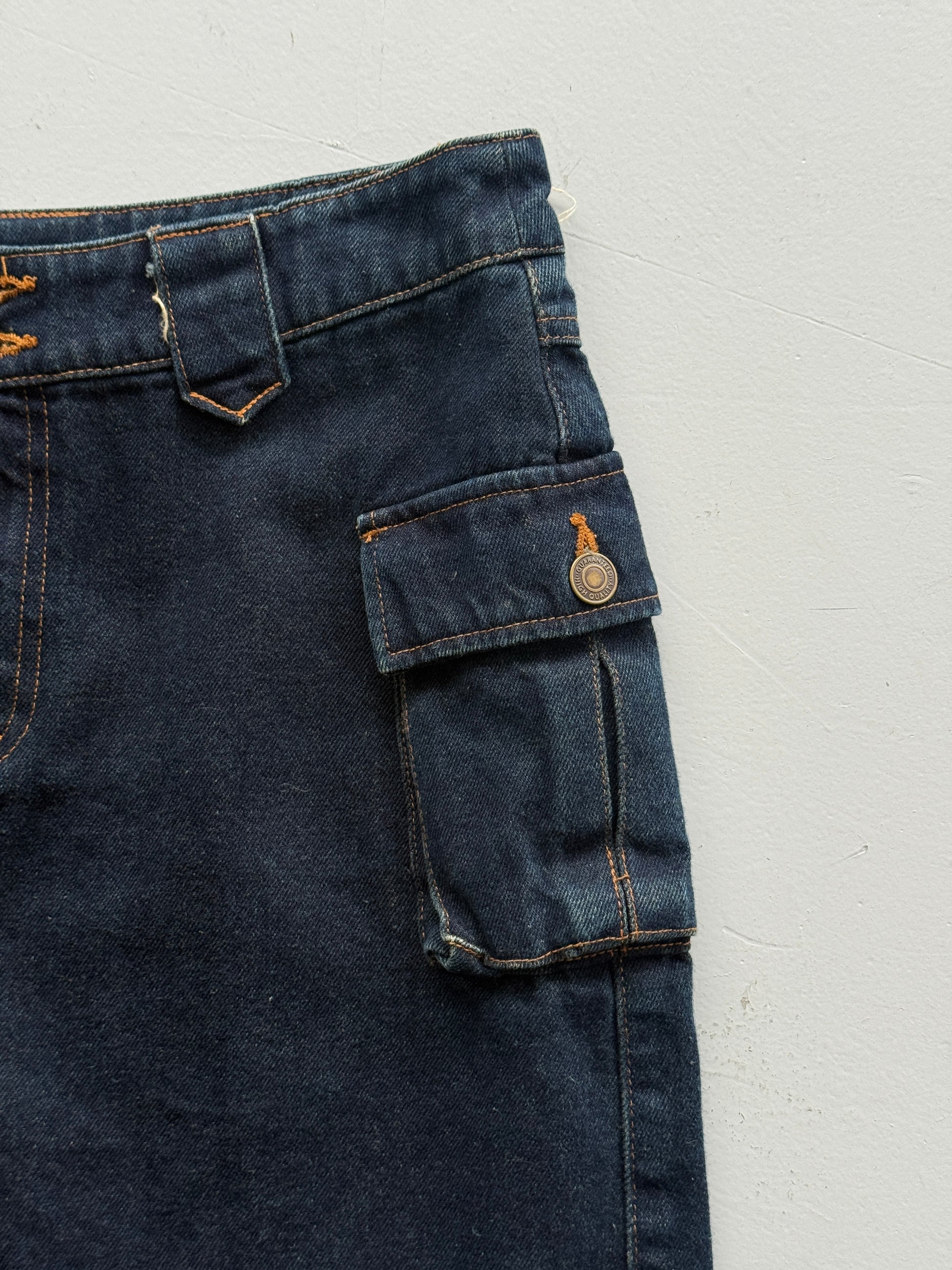 Dark Blue 00's Vintage Y2K Denim Mini Skirt - Size 8