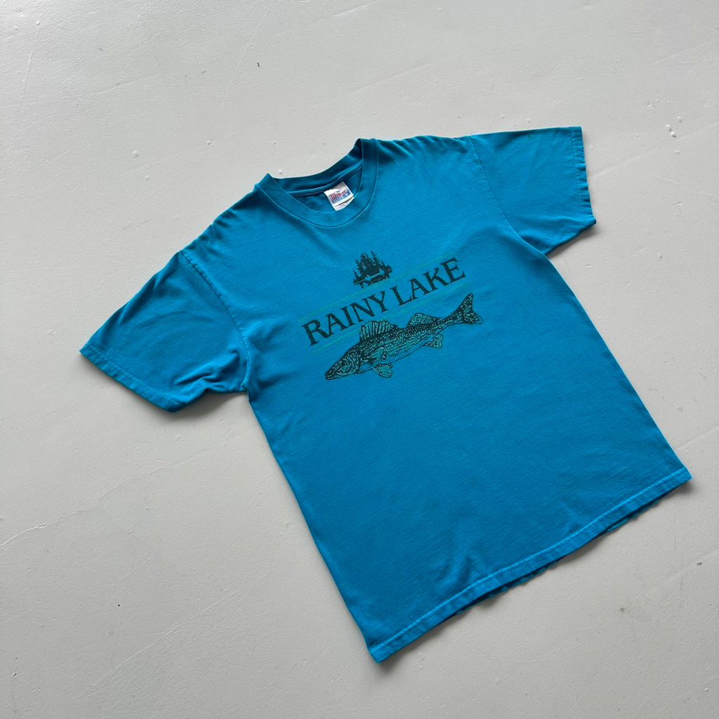 Blue Rainy Lake Vintage 90s T-shirt - Medium