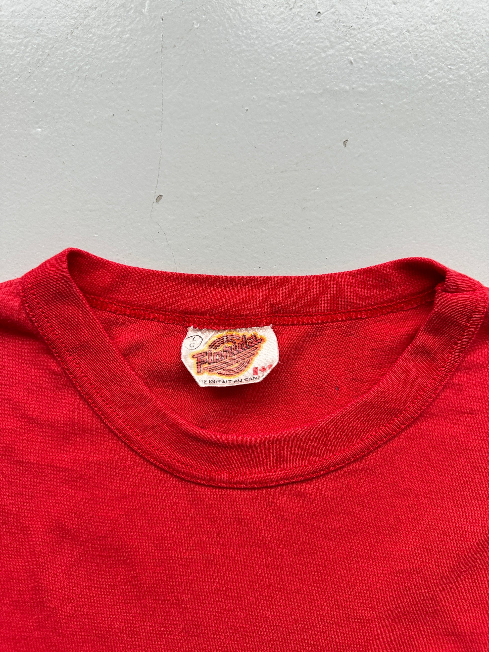 Red Kawasaki Ringer Vintage T-Shirt 80's - Small