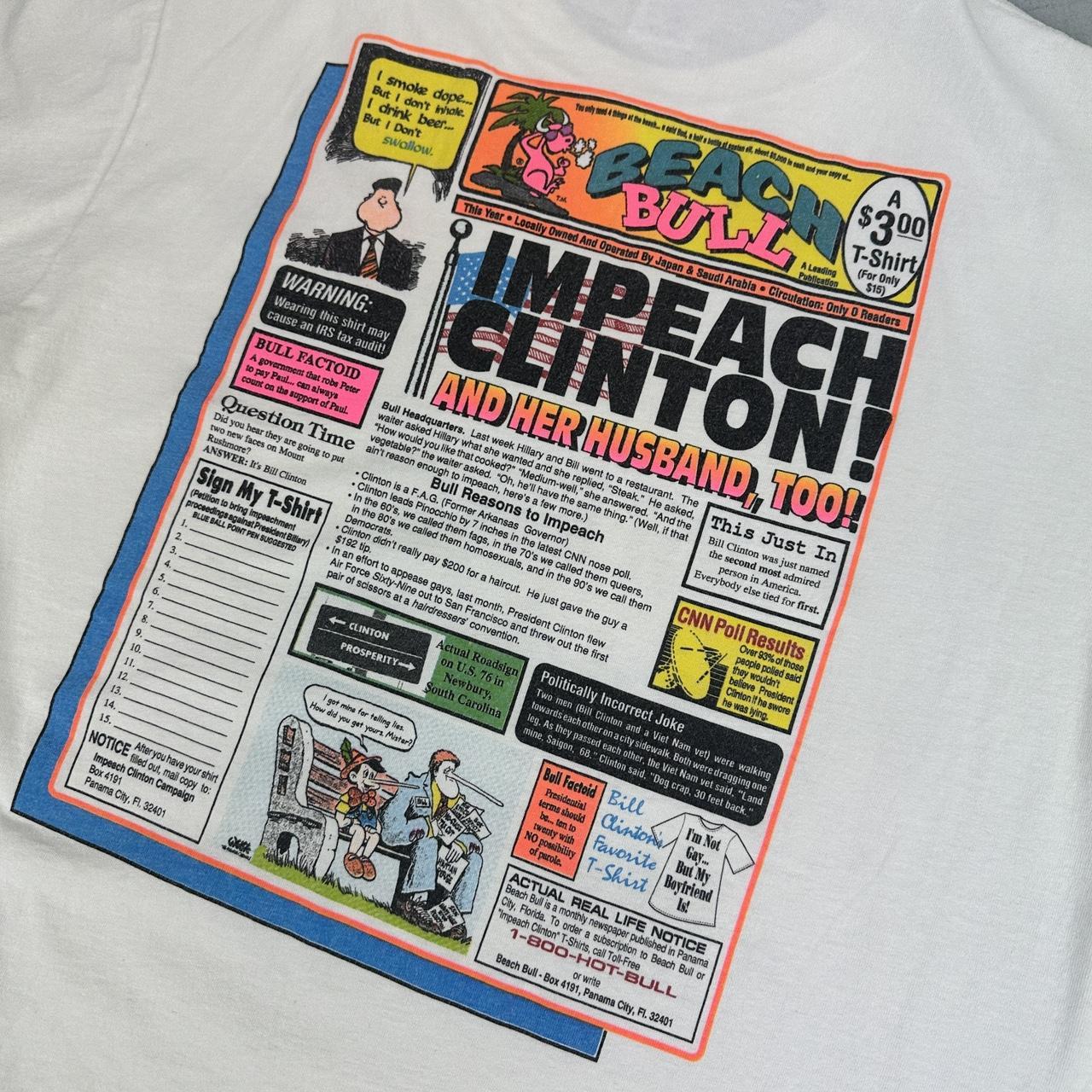 Impeach Clinton 90s vintage T-shirt - Large