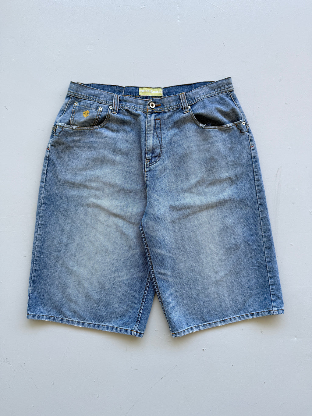 Light Blue Rocawear 00's Vintage Y2K Baggy Hip Hop Denim Shorts - W38 x L14