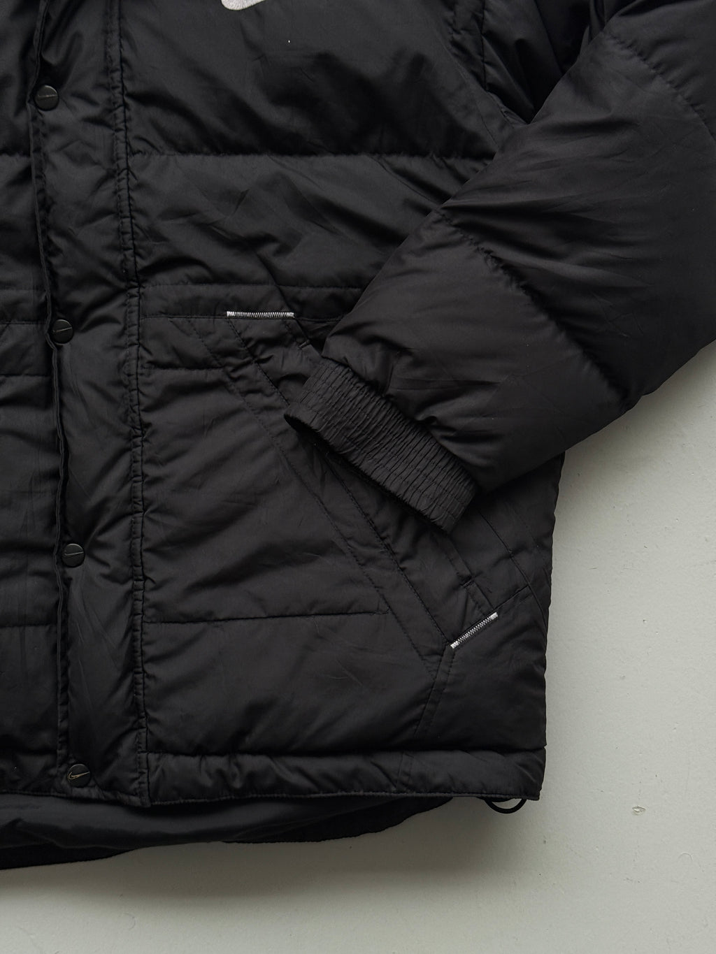 Black Nike  90's Vintage Padded Puffer Jacket Big Swoosh - XS/Small