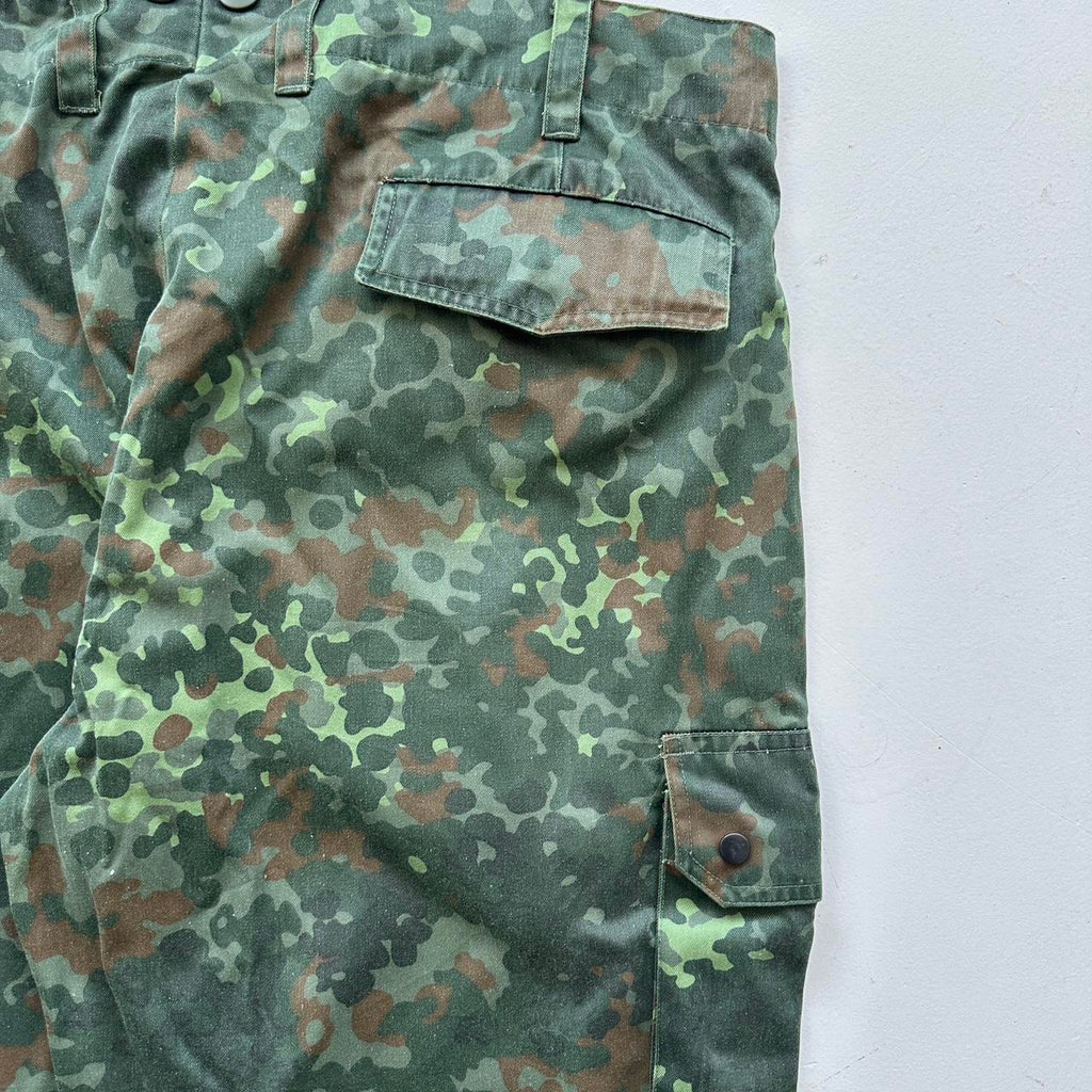 Khaki Green German Flecktarn Camo Military Cargo Pants - 38" x 29"