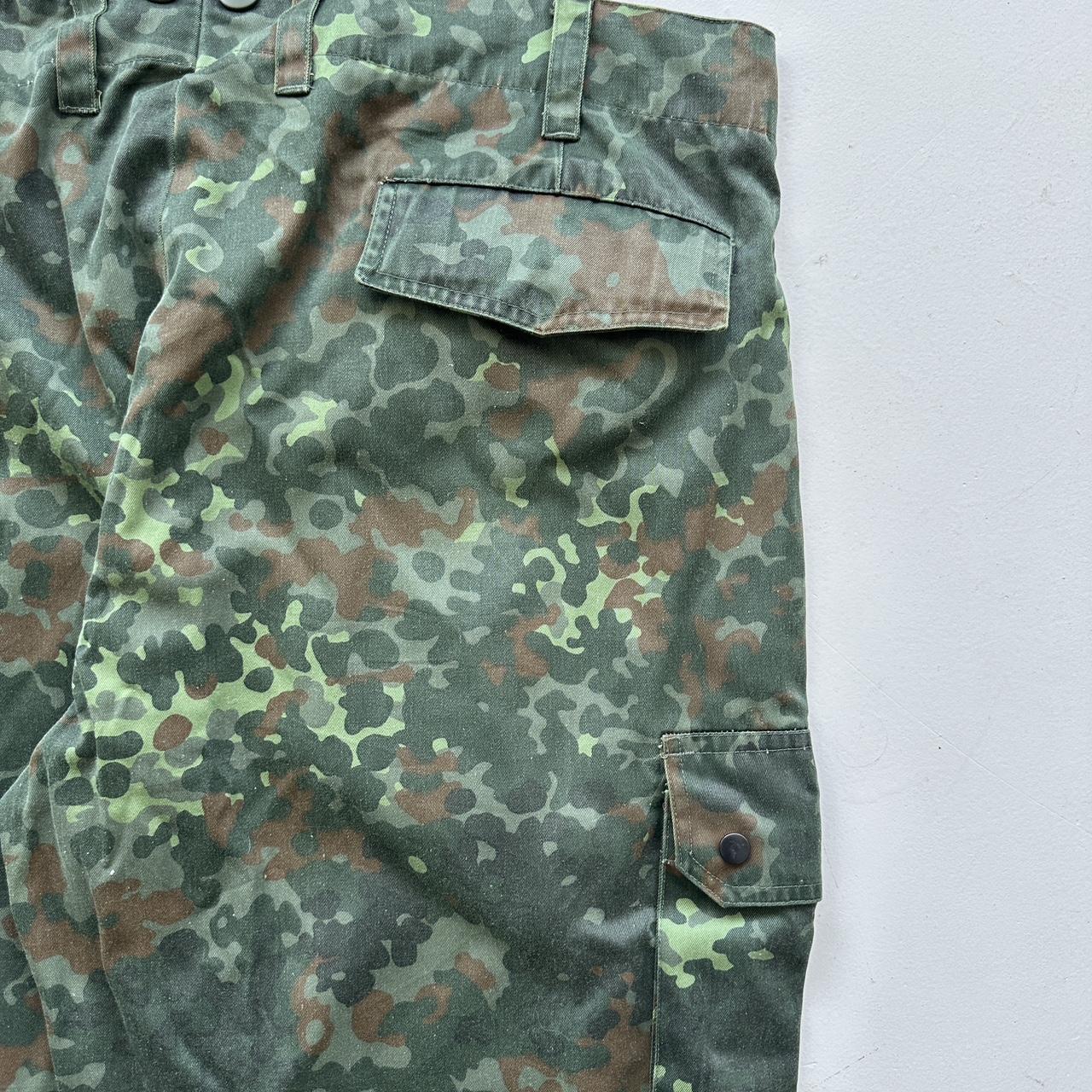 Khaki Green German Flecktarn Camo Military Cargo Pants - 38" x 29"