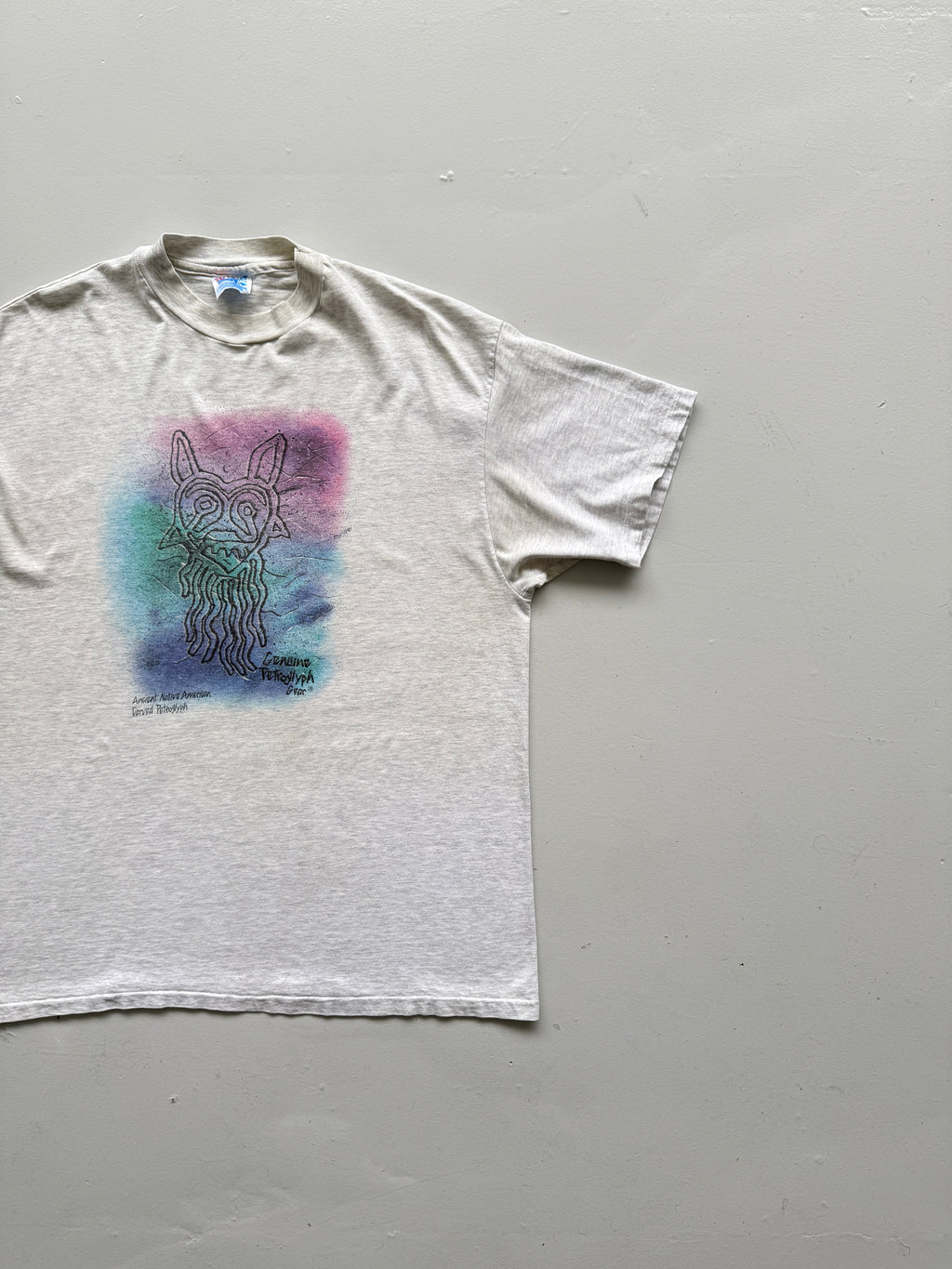 Grey Ancient Native 90's Vintage Single Stitch Graphic Tourist T-Shirt - XL