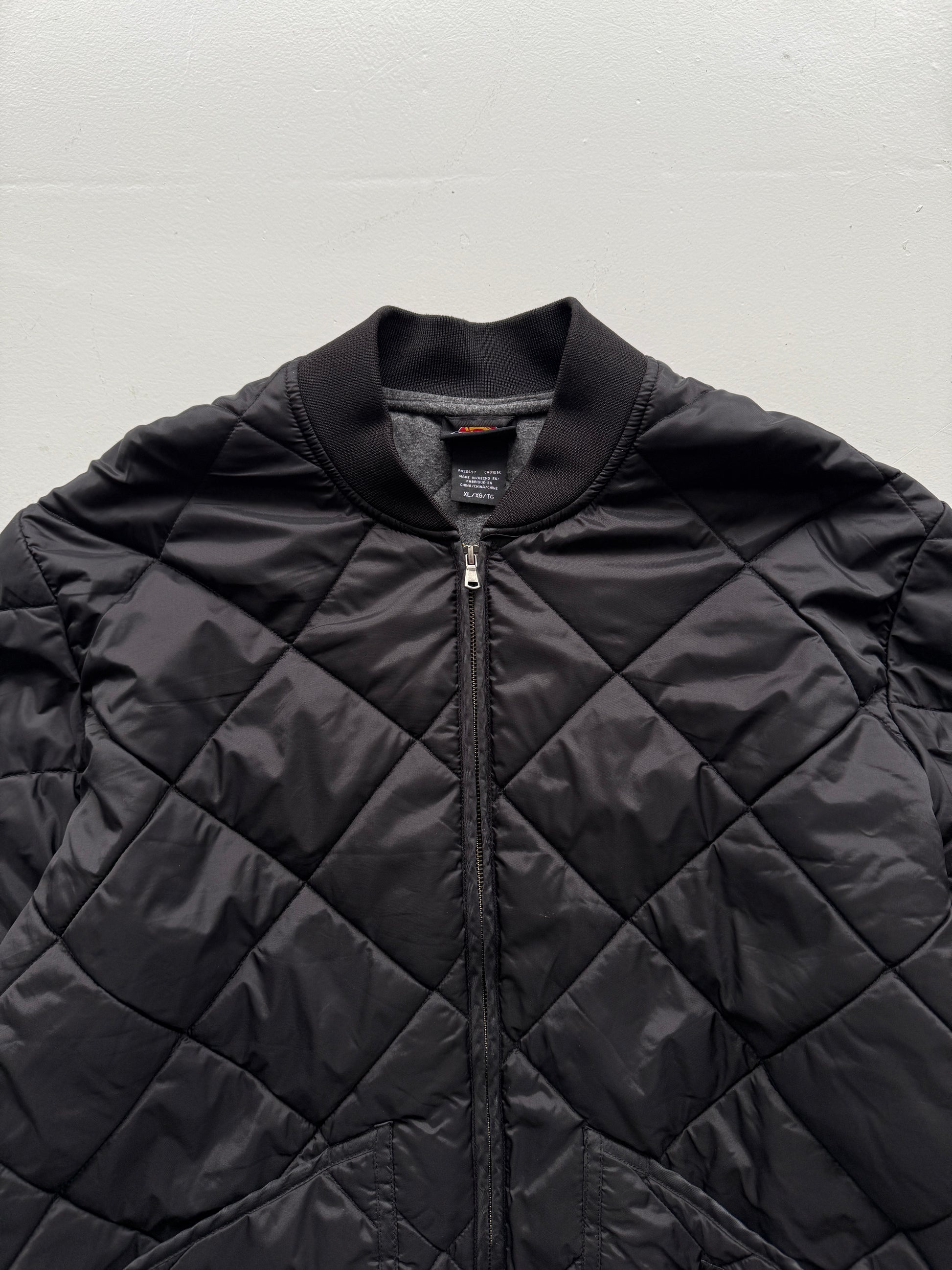 Black Dickies 00's Vintage Quilted Bomber Jacket - XL