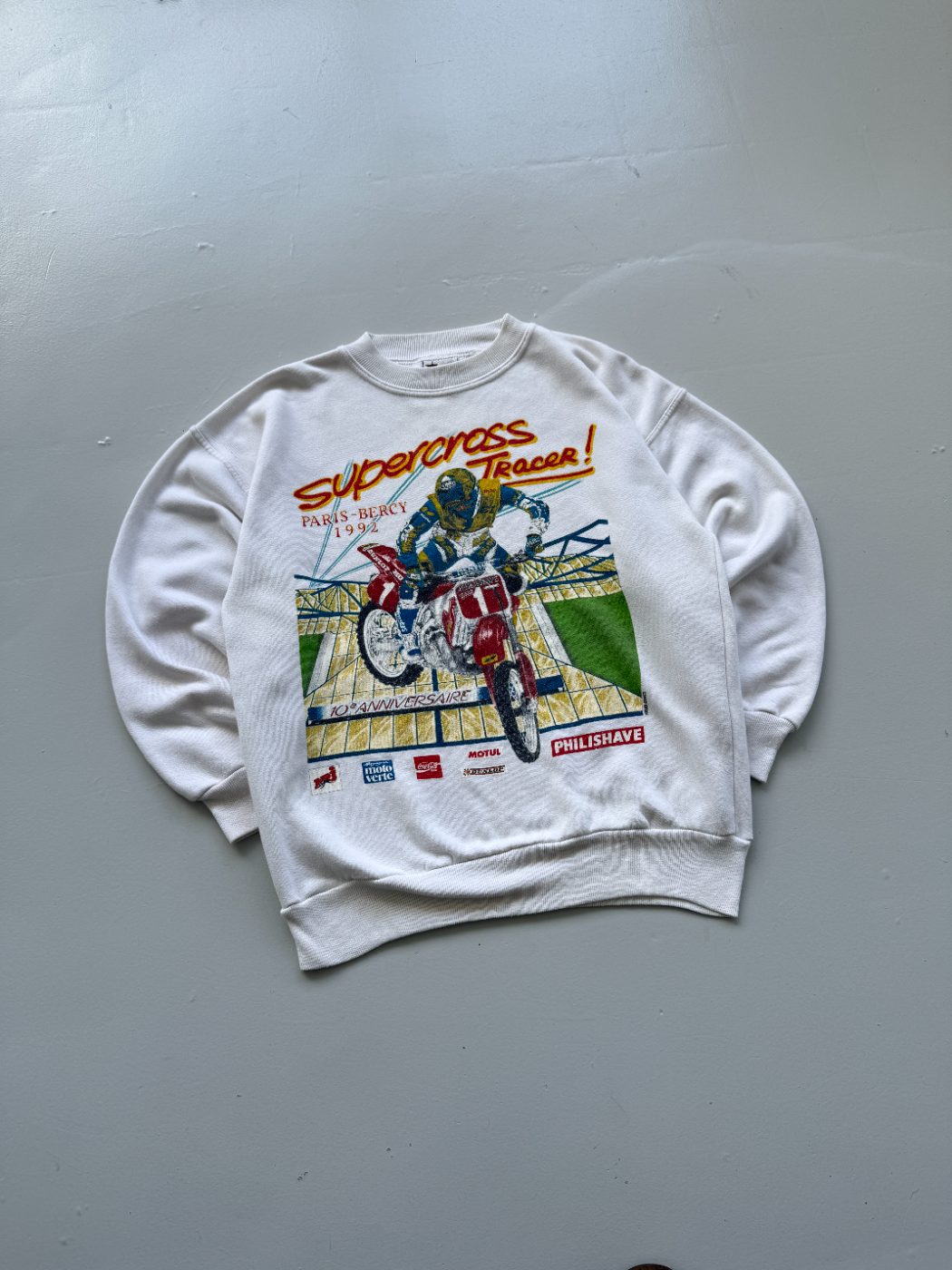 Supercross Paris-Bercy 1992 90s Vintage Graphic Sweatshirt - Medium