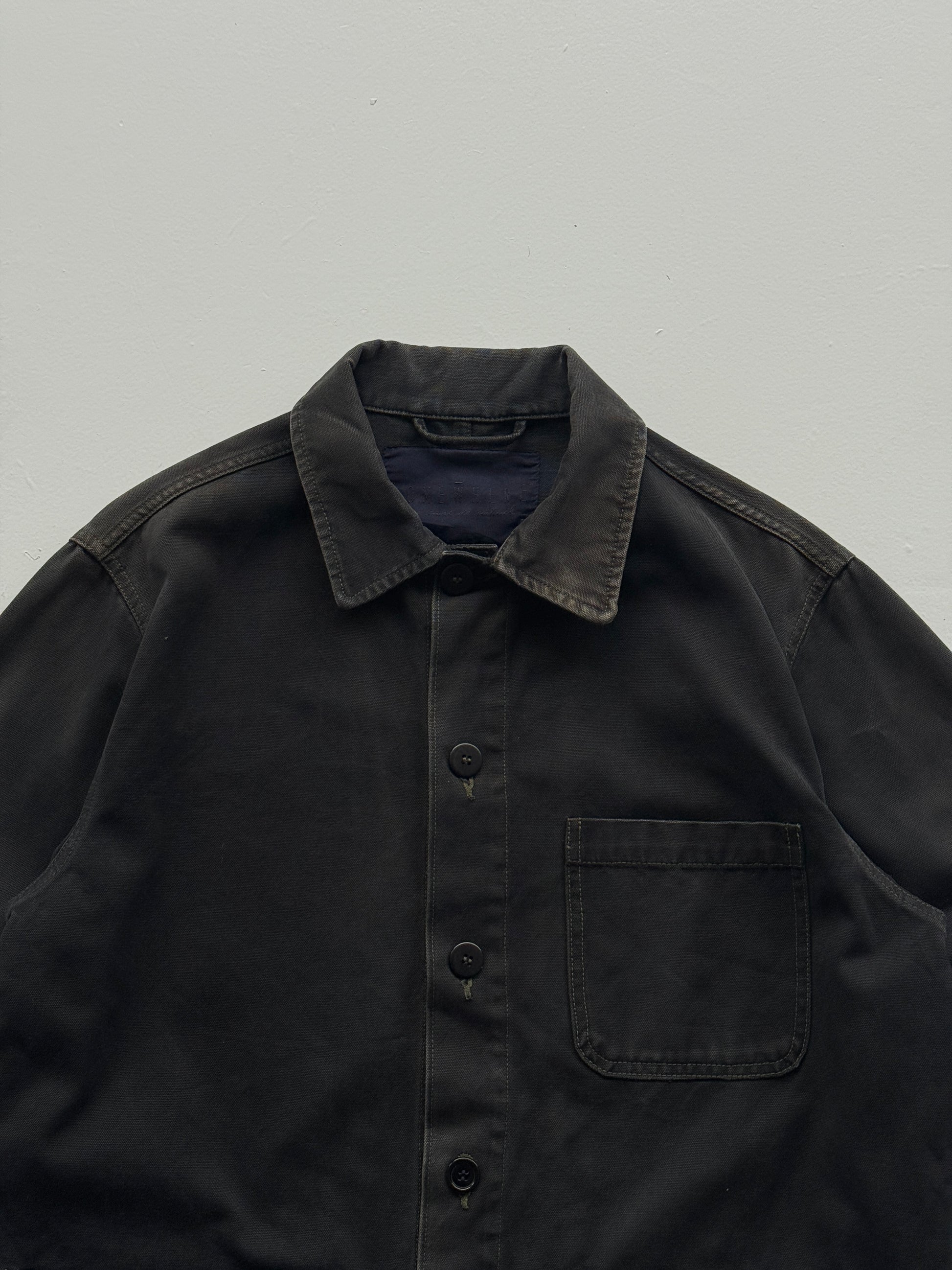 Black French Chore Jacket 90's Vintage Canvas Workwear CH217- Small
