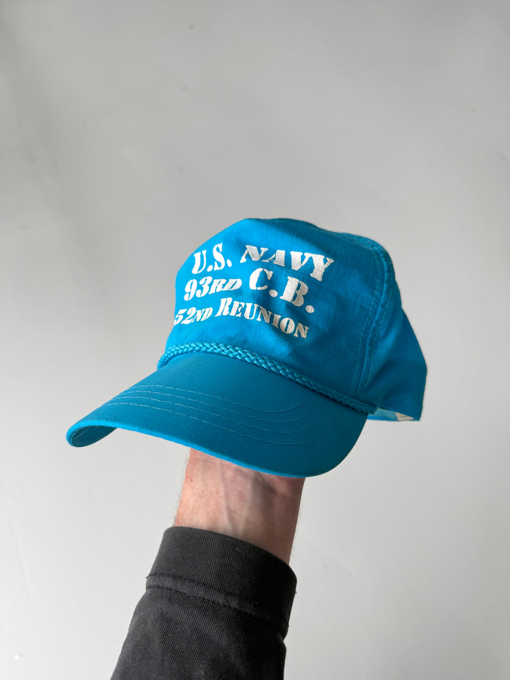Blue US Navy Reunion Vintage Nylon SnapBack Trucker Cap