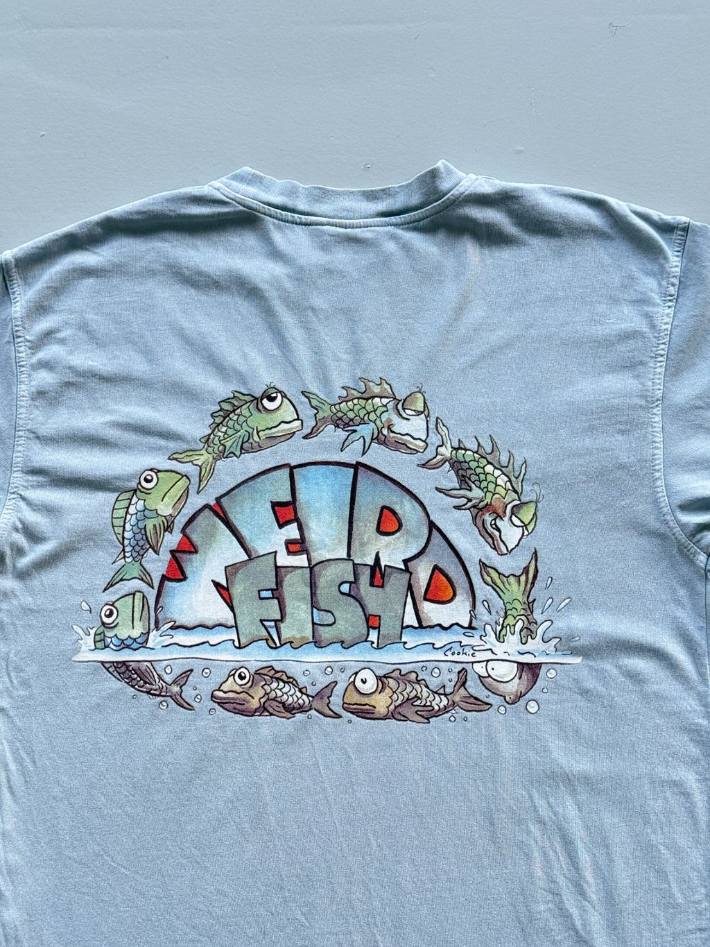 Weird Fish Faded Graphic Vintage T-Shirt - XL