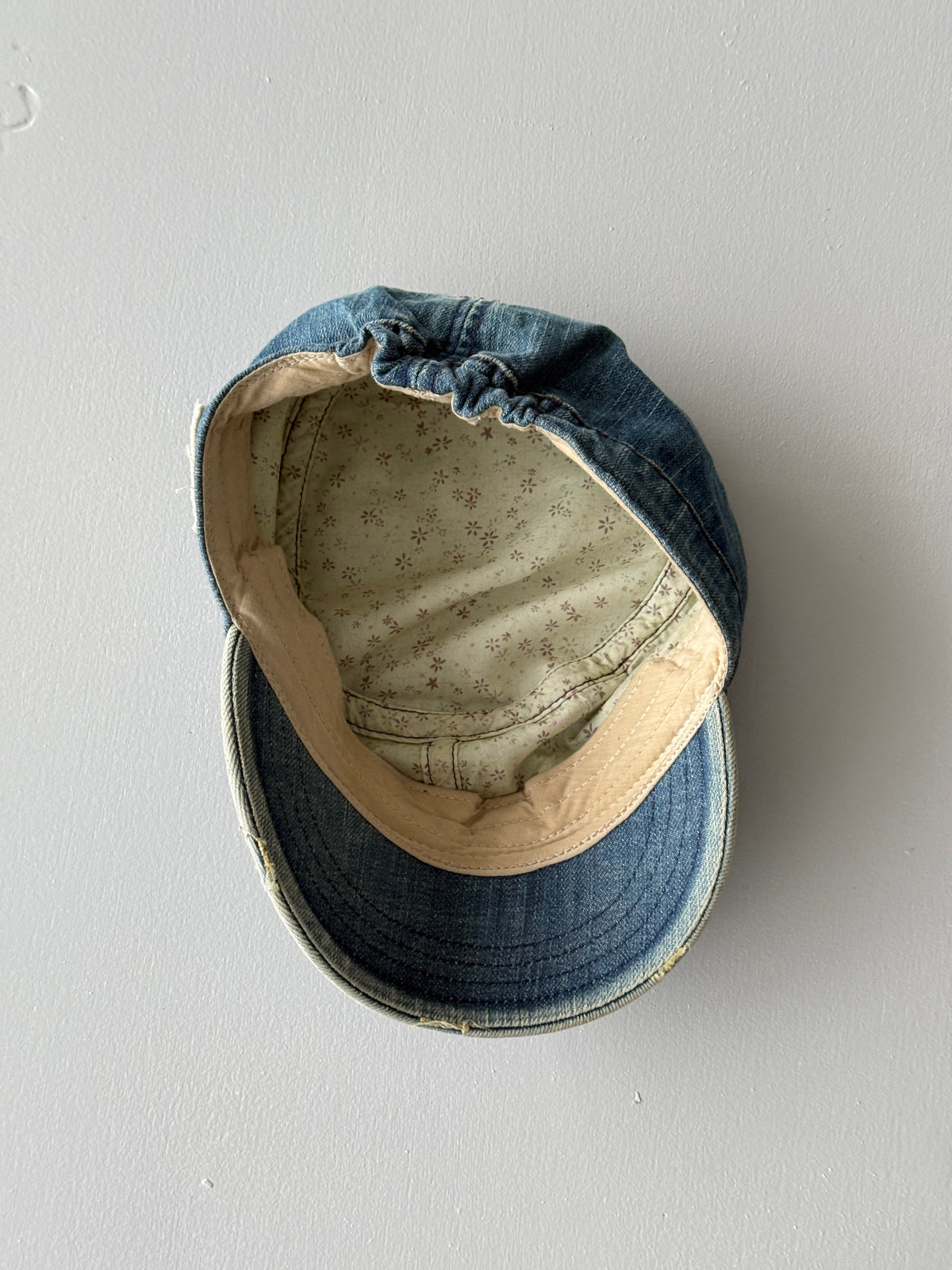 Denim Ameircan Eagle Y2K Cadet Cap Military Style 00's Grunge Aesthetic