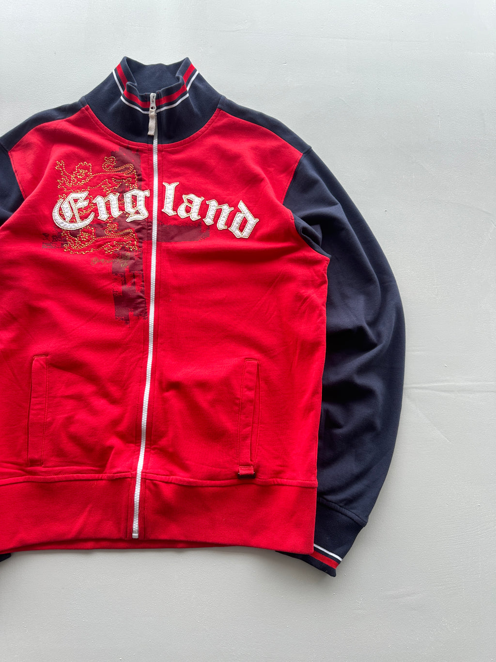 Lambretta England Three Lions Y2K Vintage Zip Sweatshirt - XL