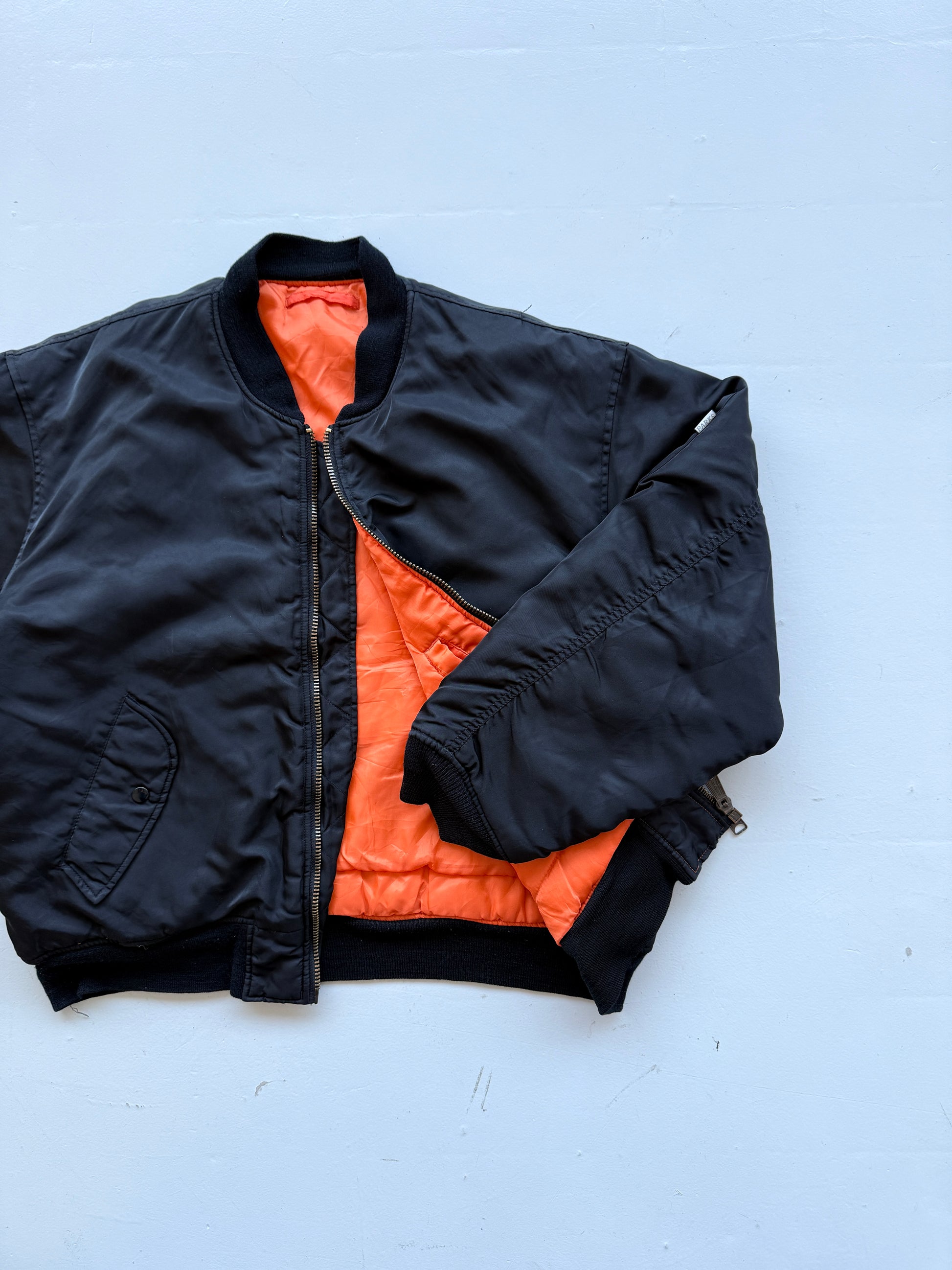Black Reversible 90's Vintage Bomber Jacket - XL