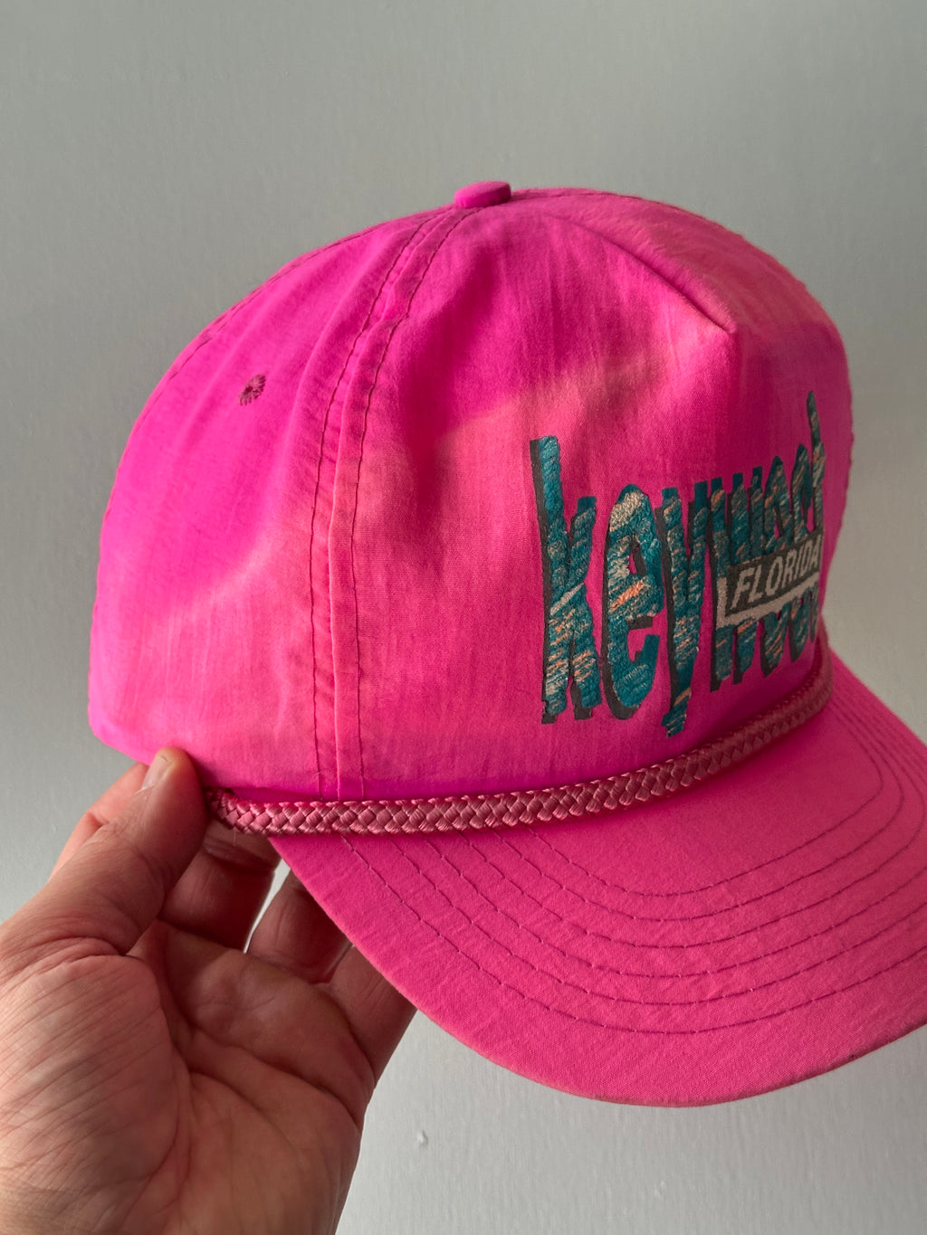 Pink Key West Florida 90's Vintage SnapBack Trucker Cap