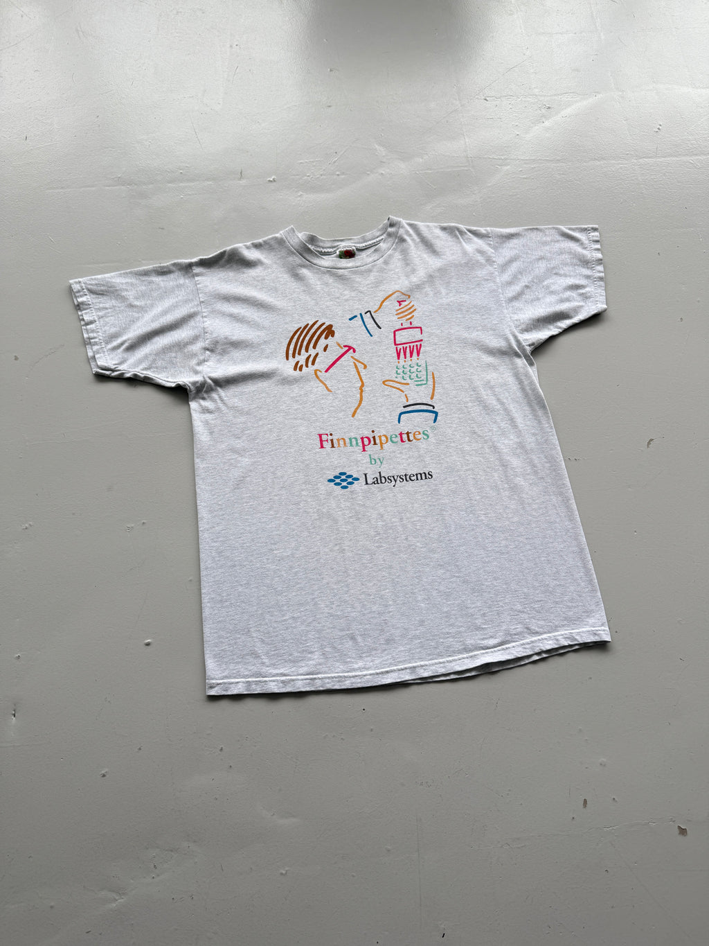 Grey Labsystems 00's Vintage Illustration Graphic T-Shirt - Large