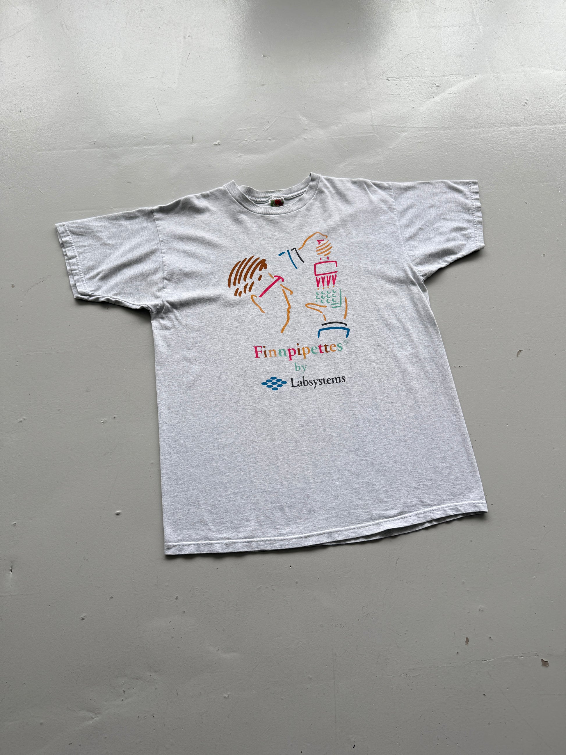 Grey Labsystems 00's Vintage Illustration Graphic T-Shirt - Large