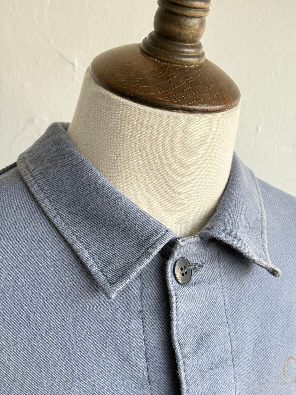 Faded Blue Moleskin German Made 60's Vintage Workwear Chore Jacket CH472 - Large