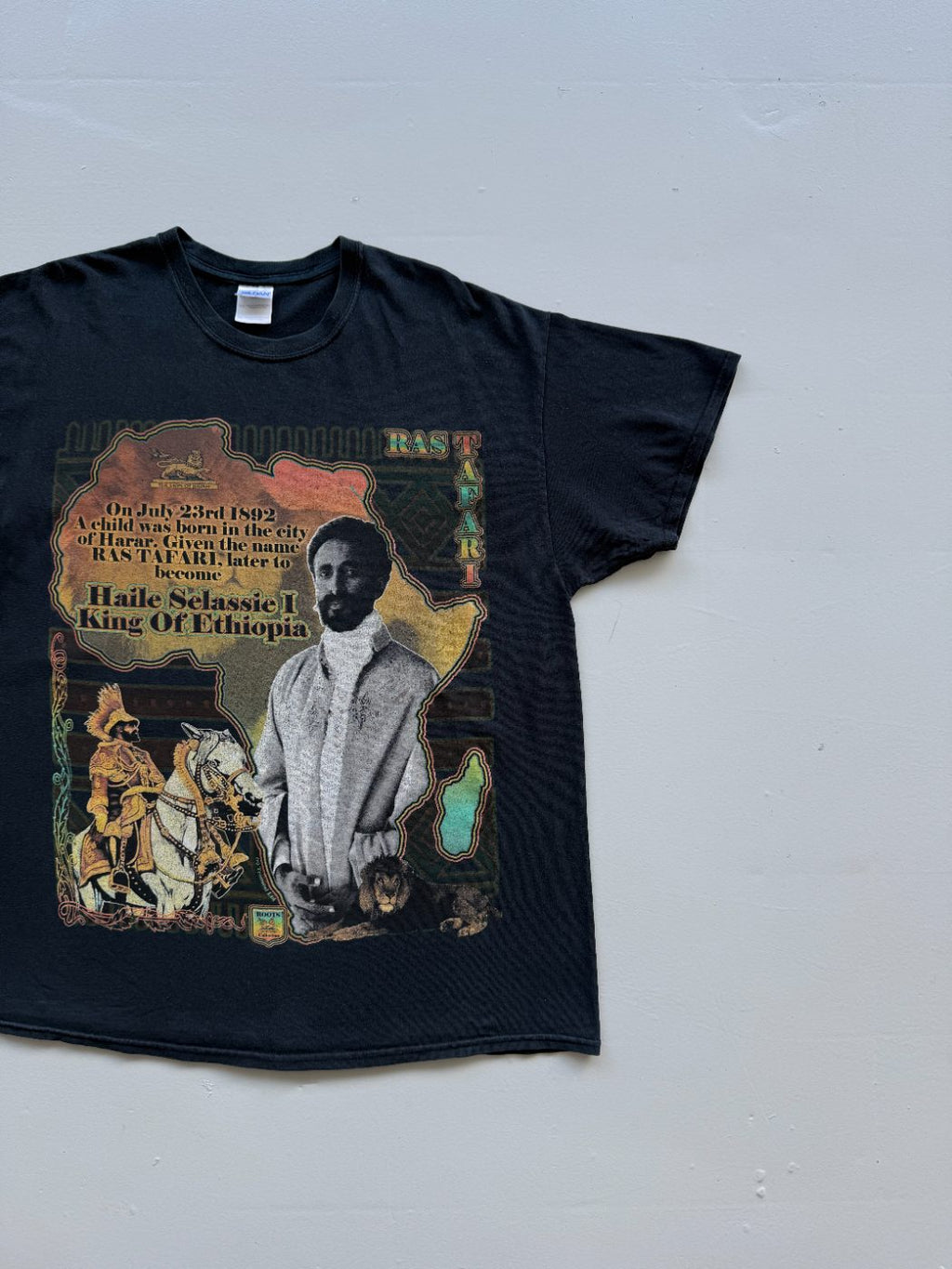 Gildan Haile Selassie I Rastafari 00's Vintage T-Shirt - XL