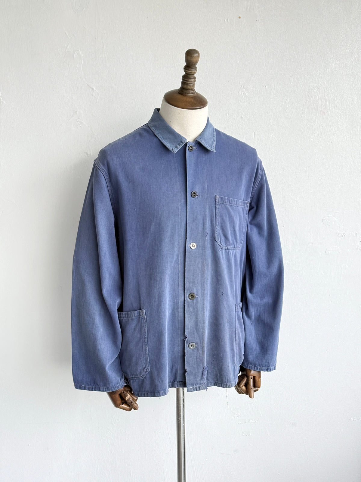 Thrashed Blue French 1950s Vintage Workwear Chore Jacket CH535