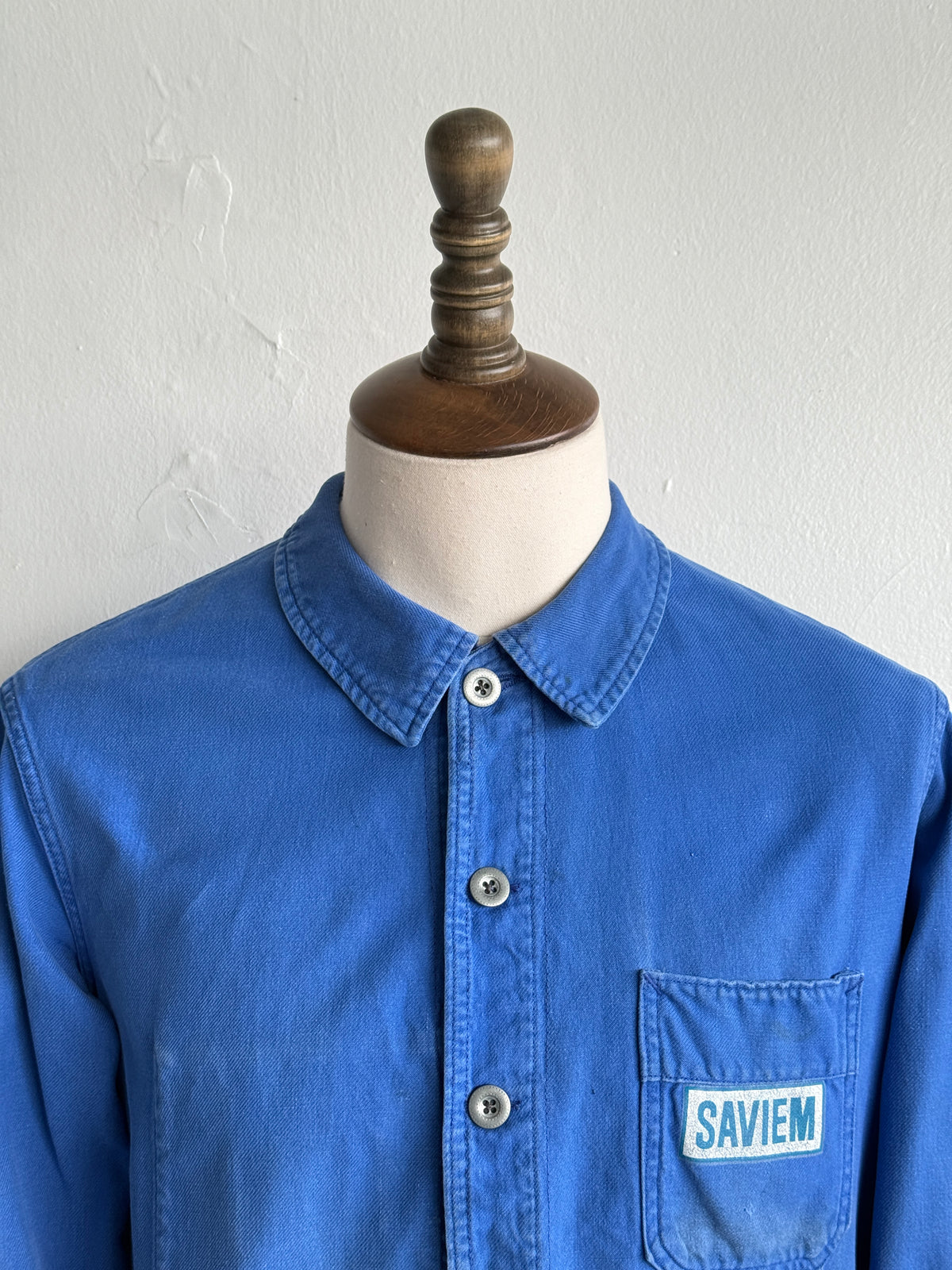 Thrashed Blue Adolphe Lafont 70's Vintage Workwear Chore Jacket CH522 - Small