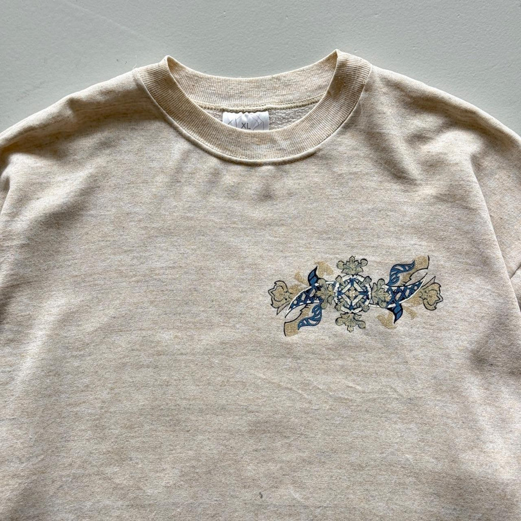 Cream Gold Rush 90’s Vintage Skate Style Sweatshirt - Medium