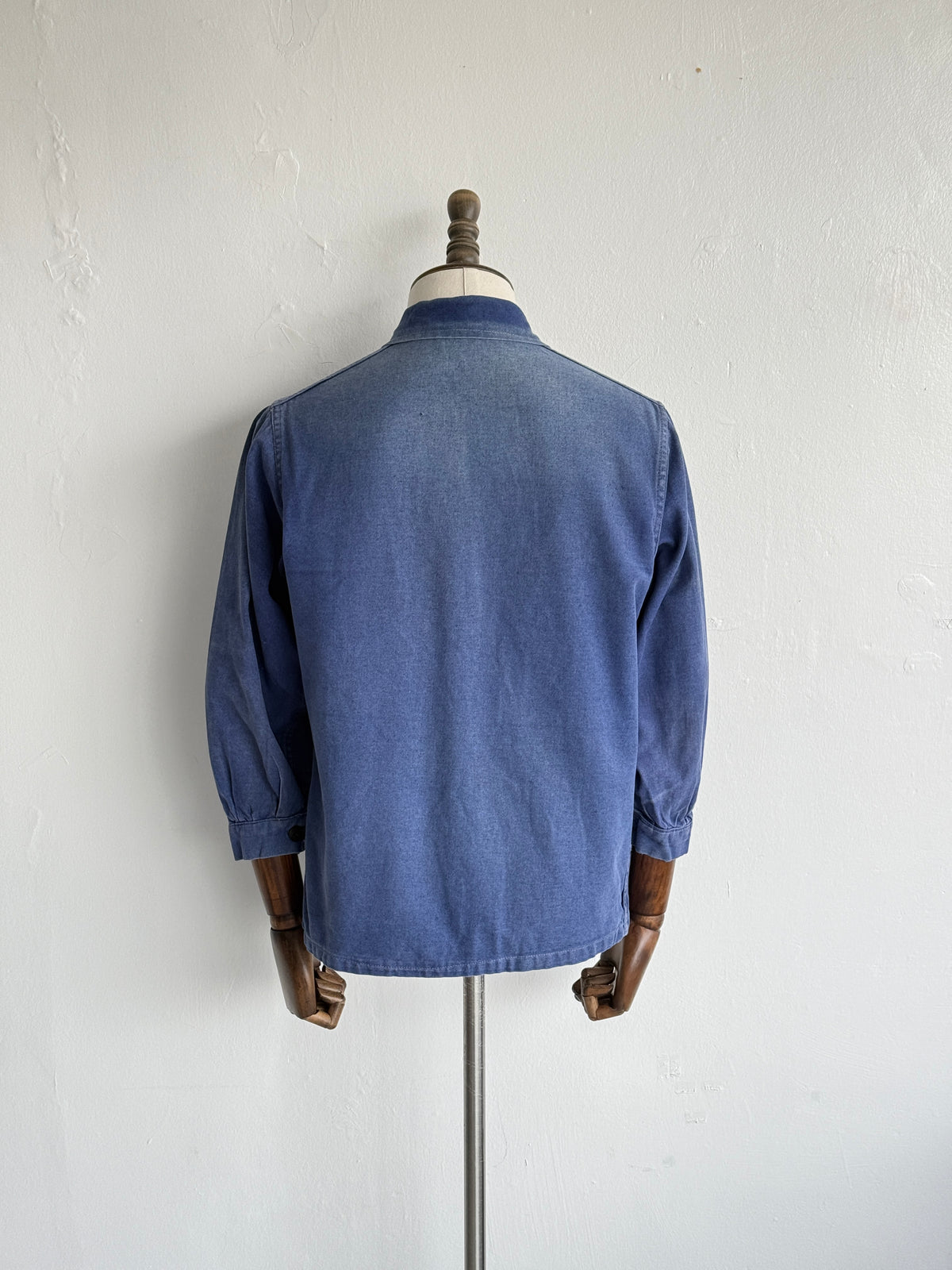 Thrashed Blue French 1950s/60s Vintage Workwear Chore Jacket CH533 - XS