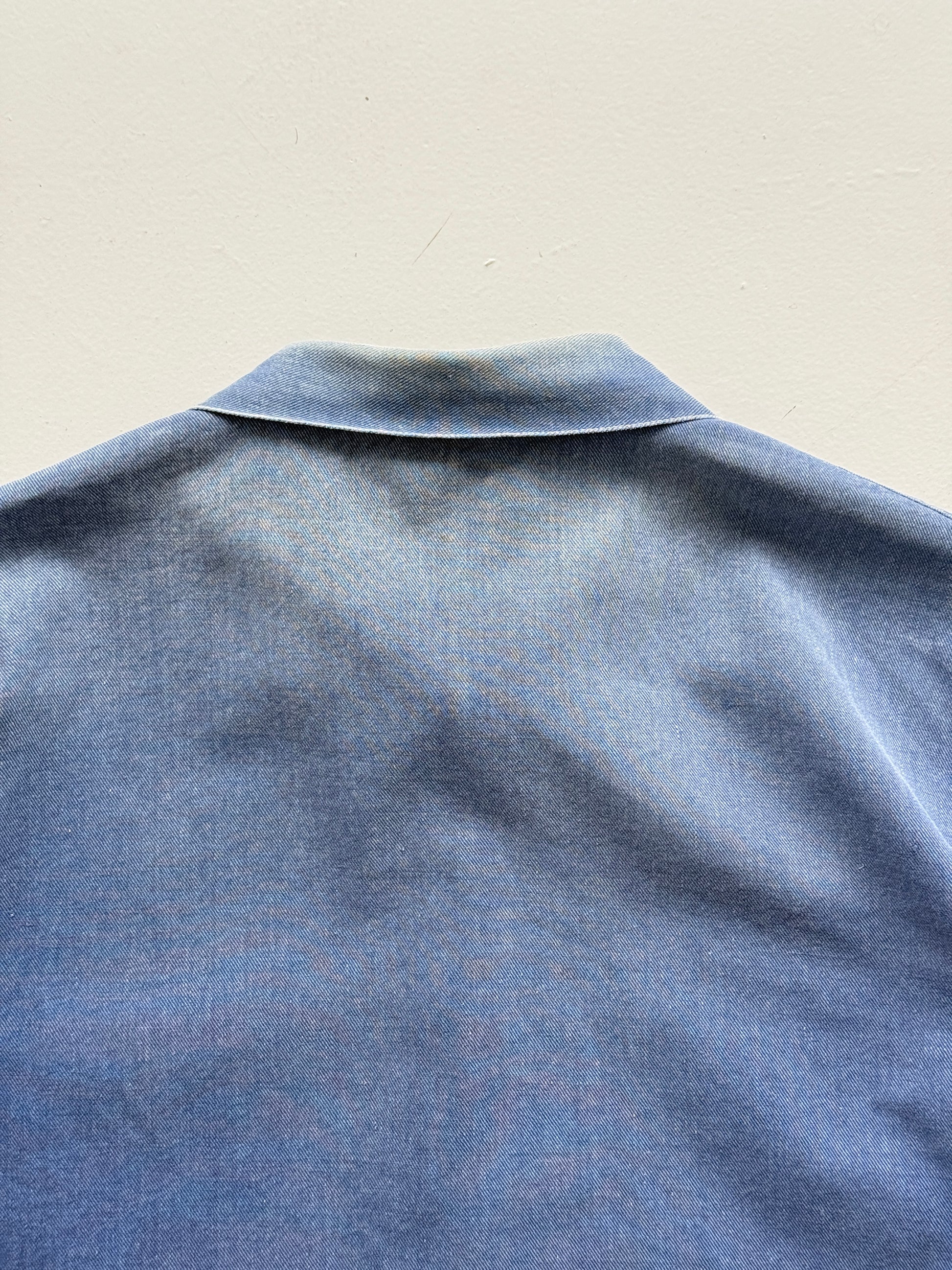 Faded Blue French 60s/70s Vintage Workwear Chore Jacket CH383 - Small