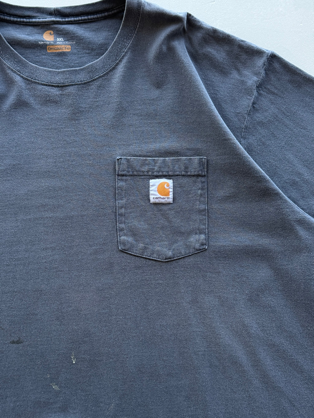 Faded Black Carhartt Original Fit Vintage Pocket T-Shirt - XXL