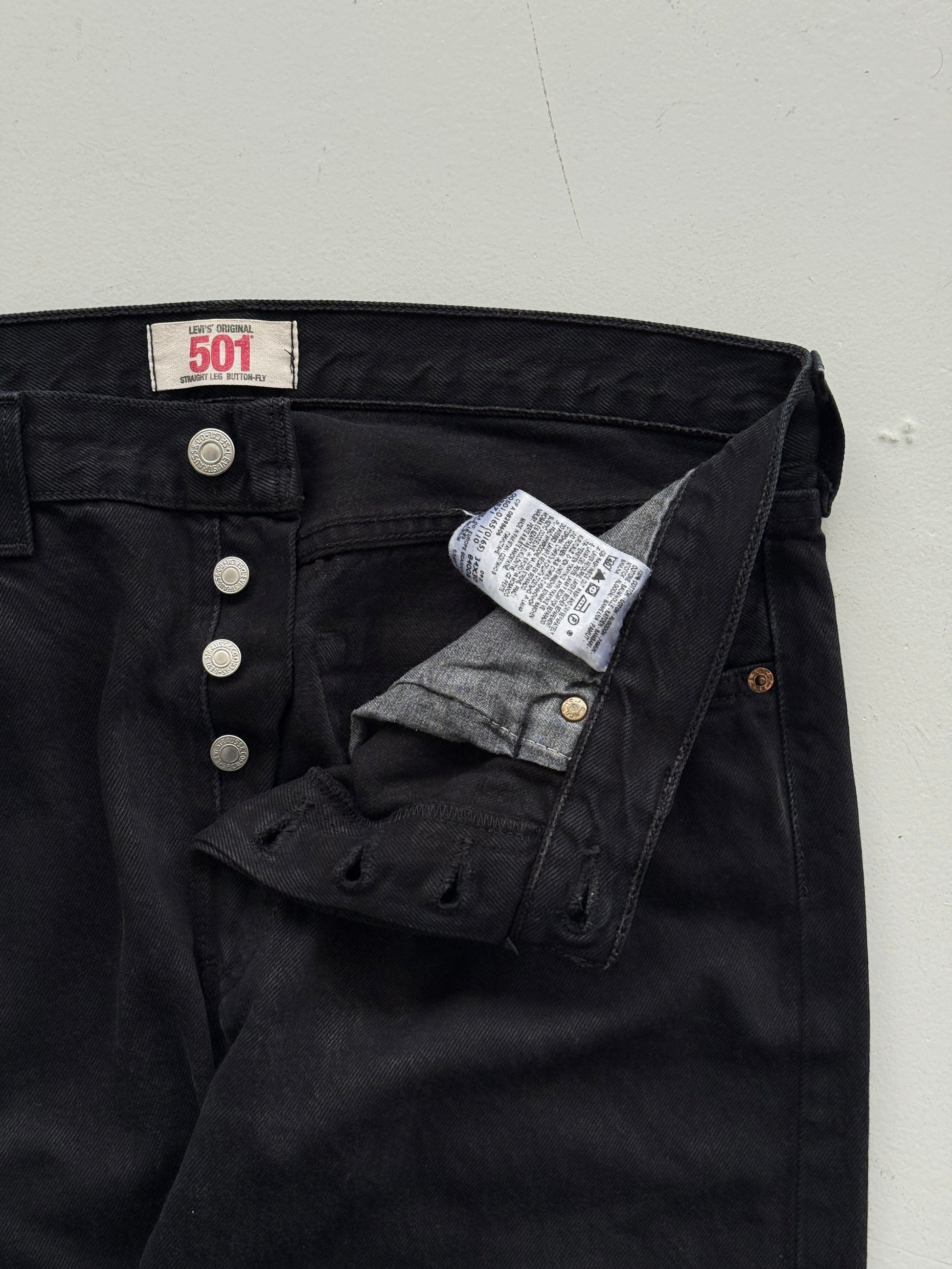 Black Levi's 501 00's Vintage Straight Leg Jeans - W34 x L30