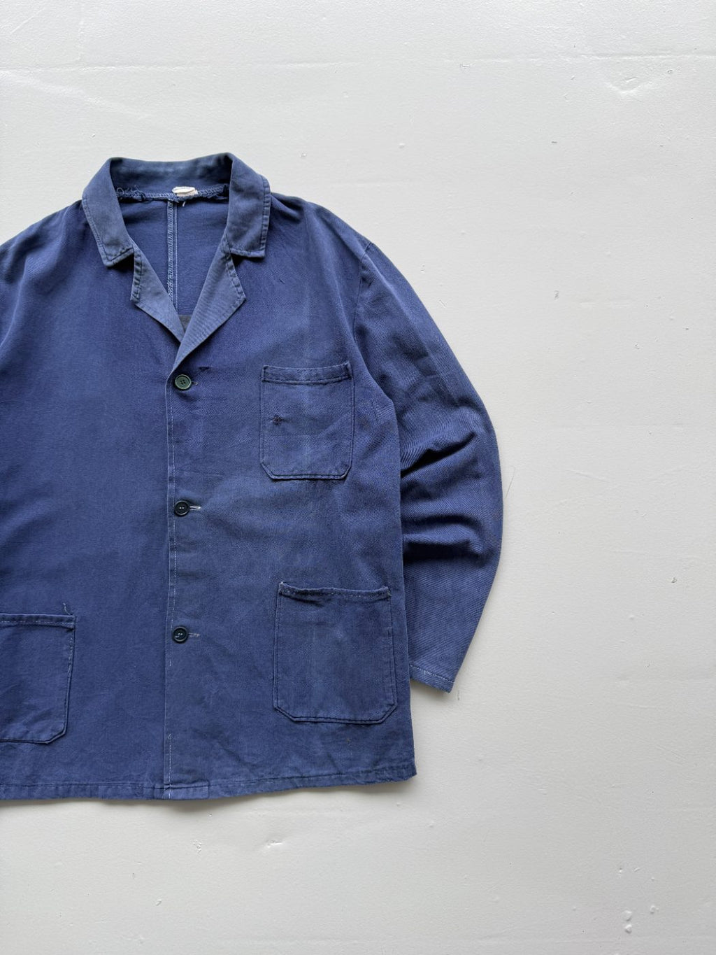French Indigo Blue Vintage Chore Jacket CH241 - Medium