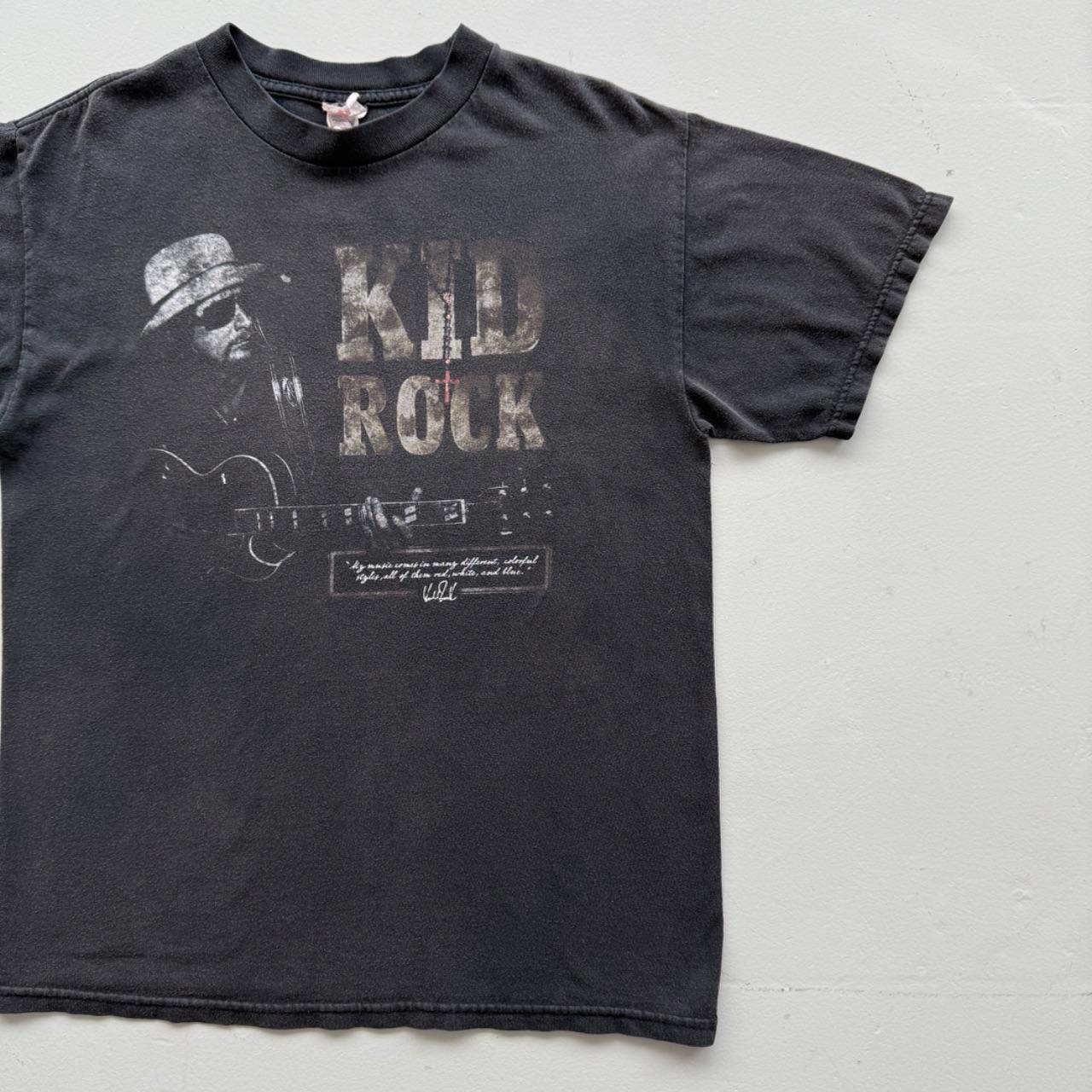 Faded Black Kid Rock 90s Vintage Graphic Band T-Shirt - Small