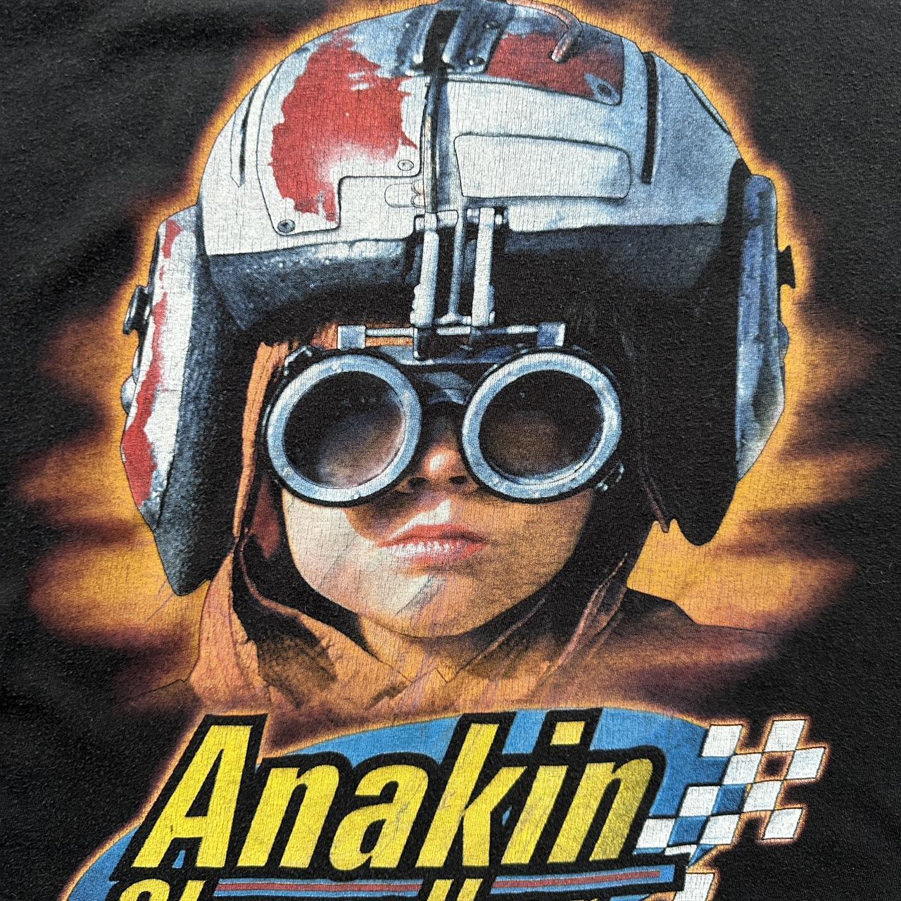 Black Star Wars Anakin Skywalker Pod Racer 1999 Vintage Graphic T-Shirt - Medium