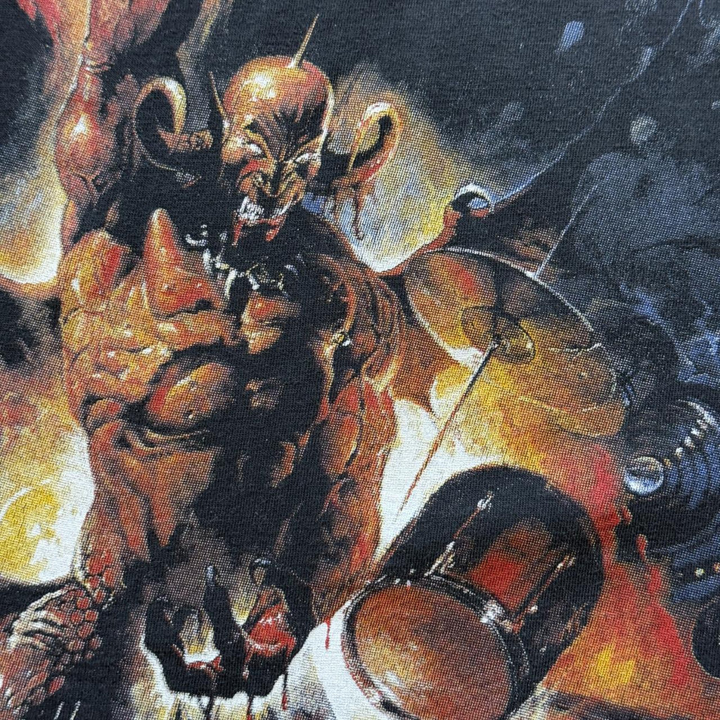 Black Manowar Metal Band Euro Vintage 90s T-shirt - XL