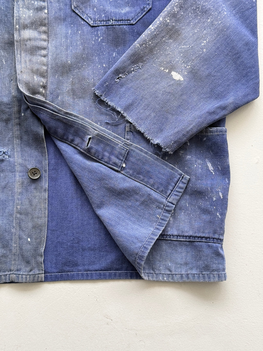 Thrashed Blue French Vintage Workwear Chore Jacket CH371 - XL