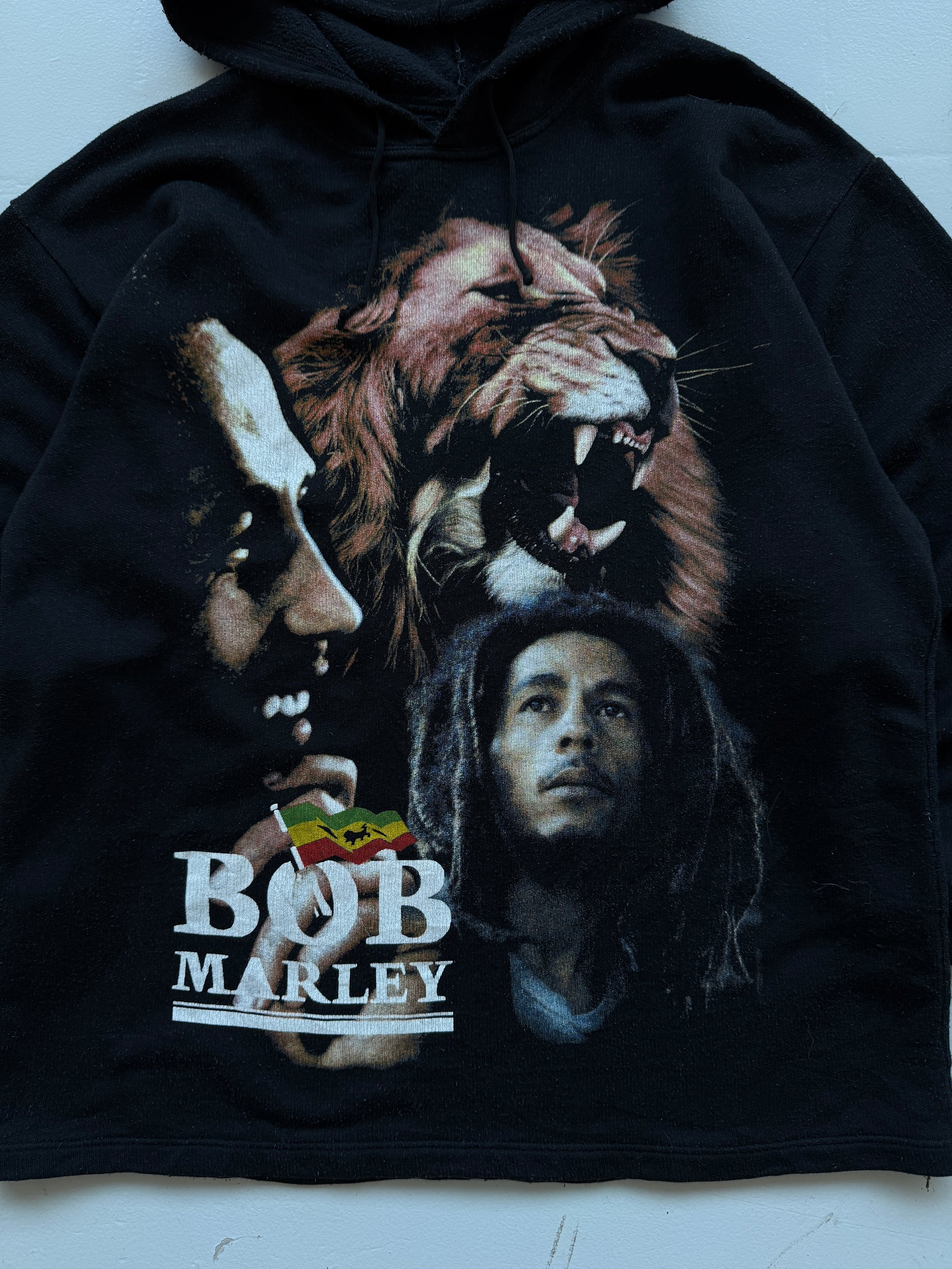 Black Bob Marley 90's Vintage Graphic Hoodie Jumper - XL