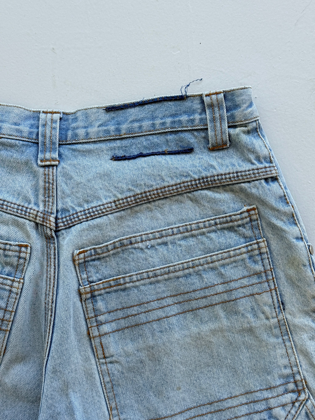 Light Blue HID 90's Vintage Baggy Hip Hop Carpenter Denim Shorts - W32 x L10.5