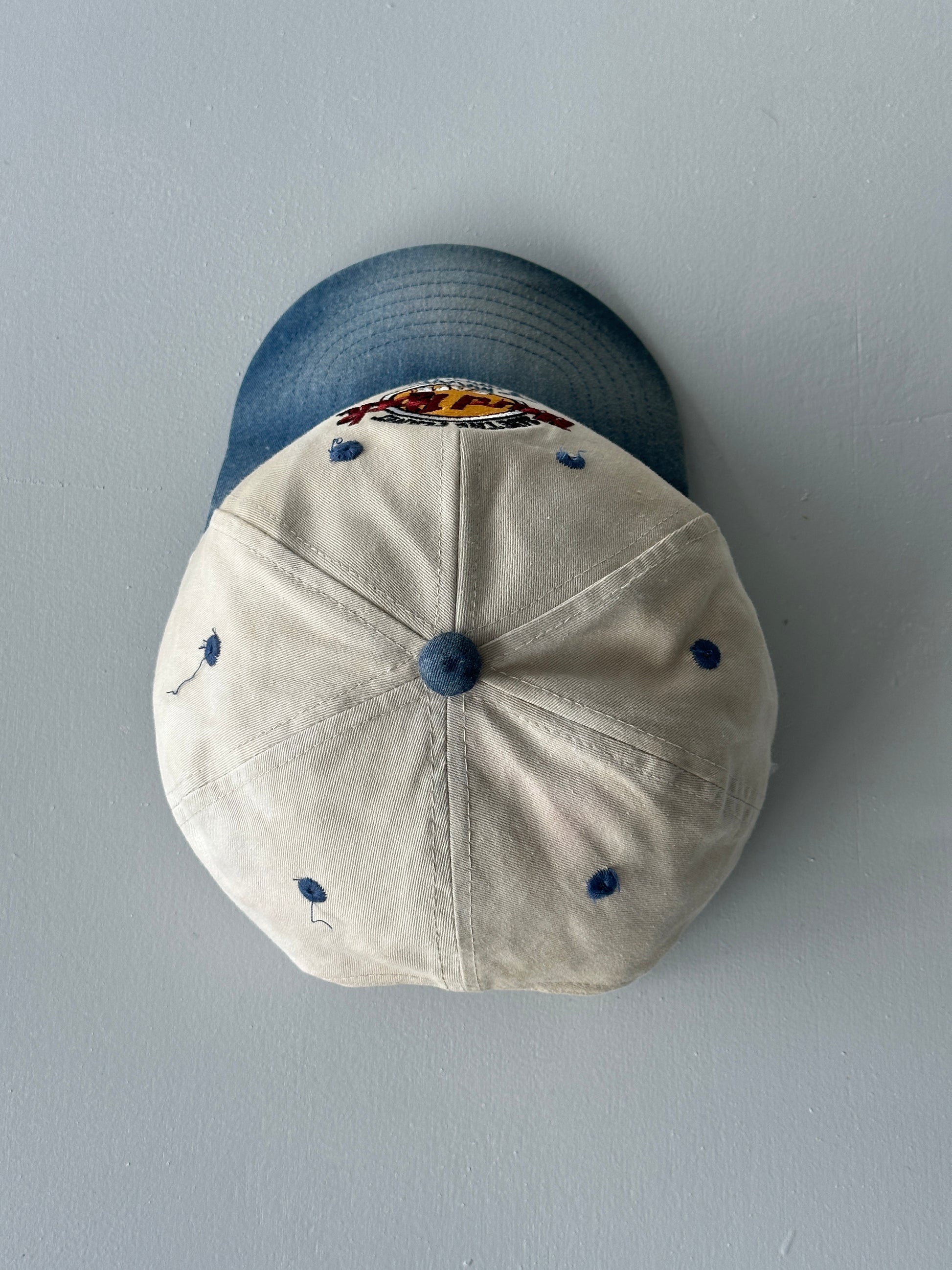Cream / Blue Hard Rock Cafe St. Maarten 90's Vintage SnapBack Trucker Cap