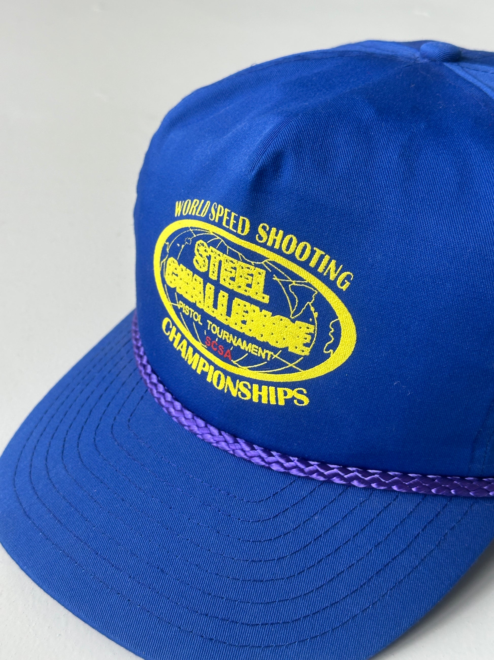 Blue Steel Challenge World Speed Shooting 90's Vintage SnapBack Trucker Cap