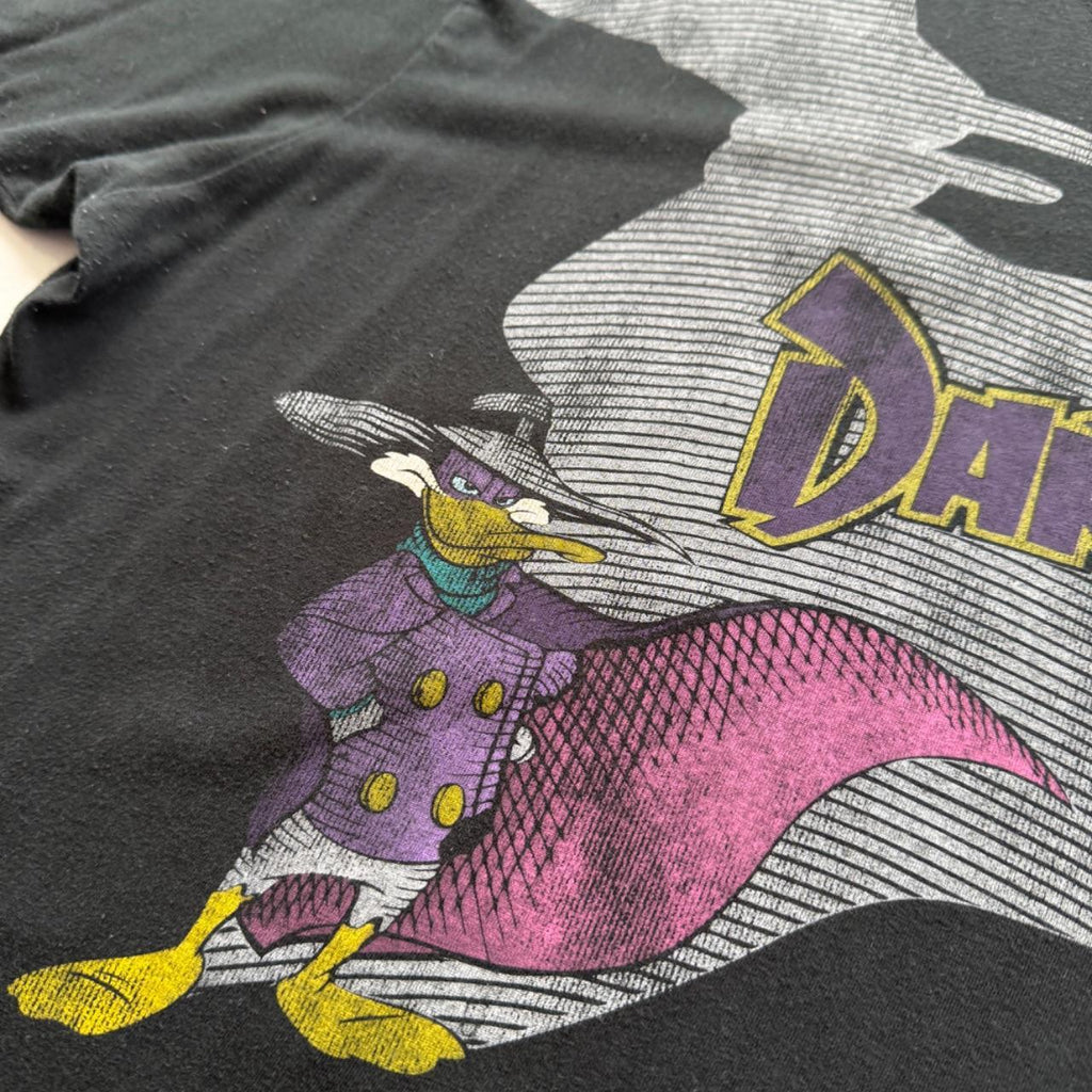 Black Darkwing Duck 00s Vintage Disney Graphic T-Shirt - Large