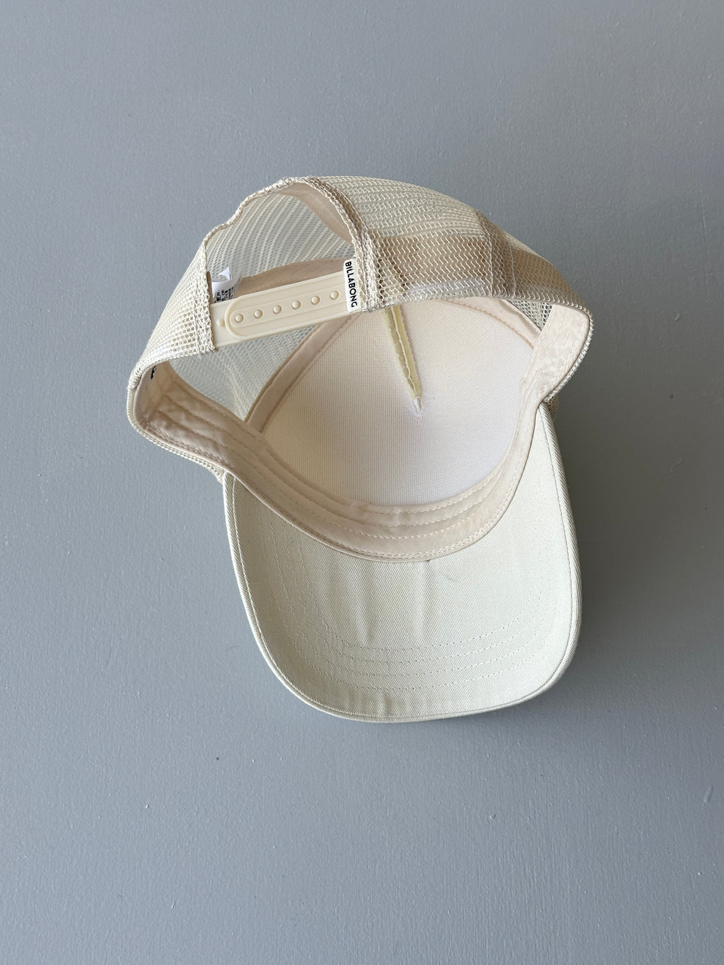 Cream Billabong Palm Tree Vintage Mesh SnapBack Trucker Cap