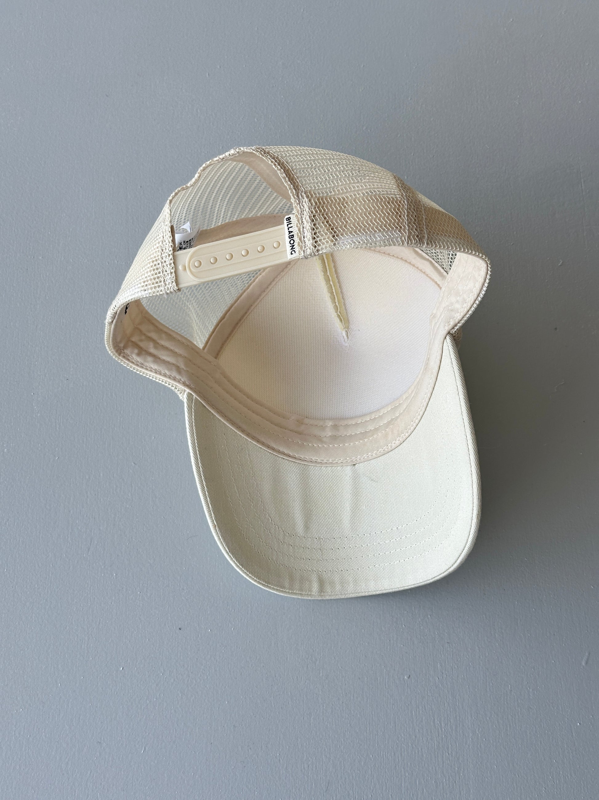 Cream Billabong Palm Tree Vintage Mesh SnapBack Trucker Cap
