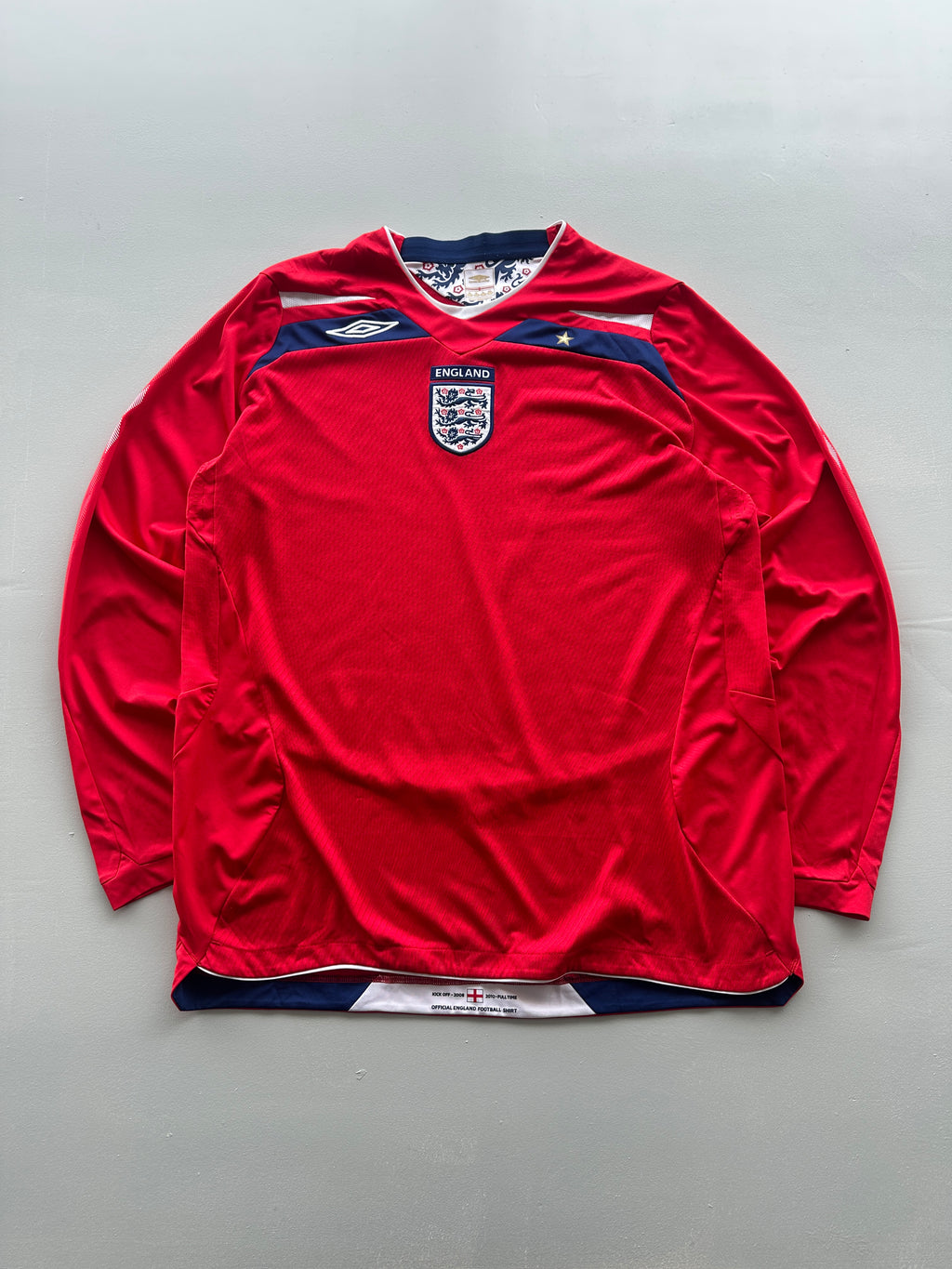 Umbro England 2008-10 Away Long Sleeve Vintage Football Shirt - XL